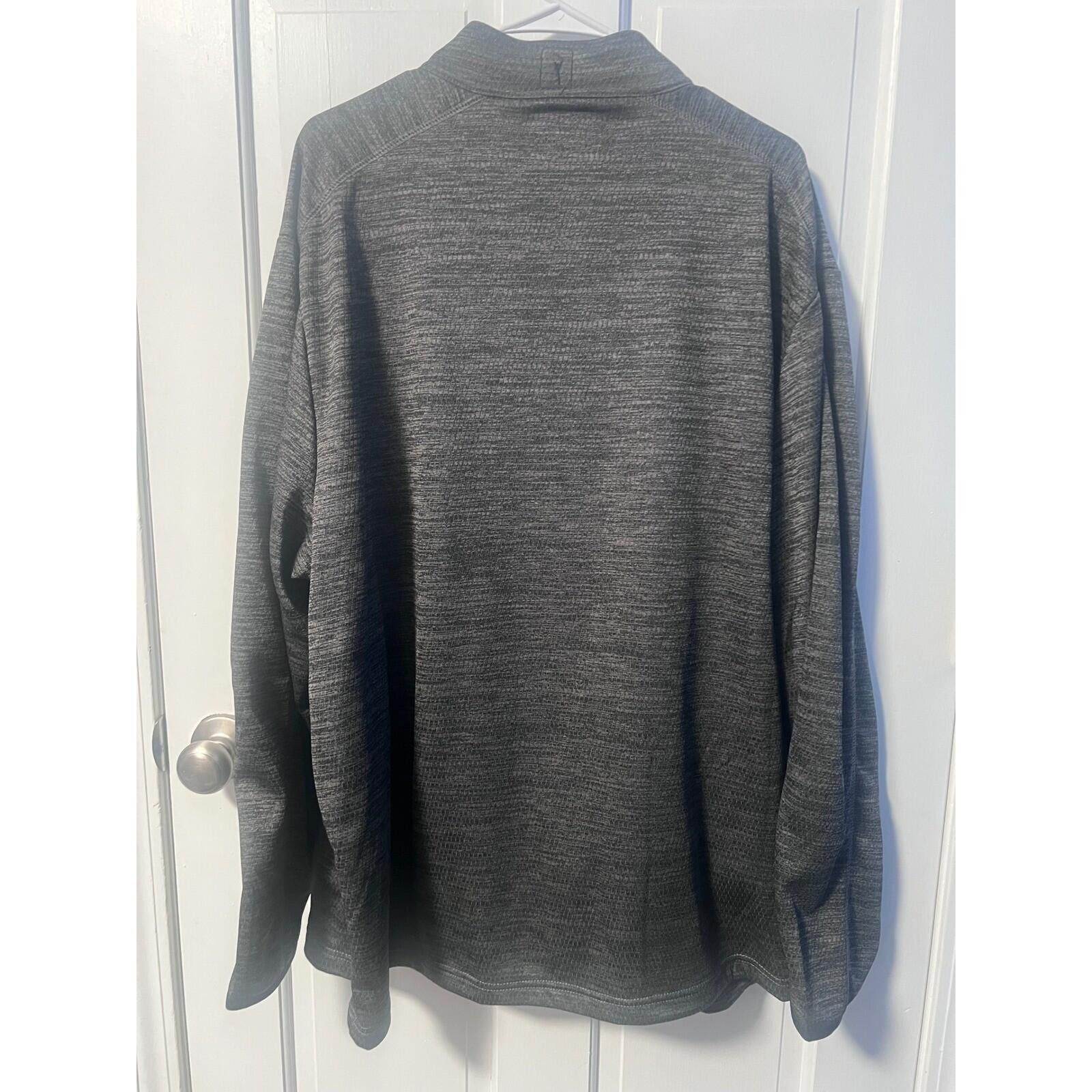 PGA Tour PGA Tour 1/4 Zip Pullover Mens XXL Gray Textured Fleece Size ONE SIZE - 3 Thumbnail
