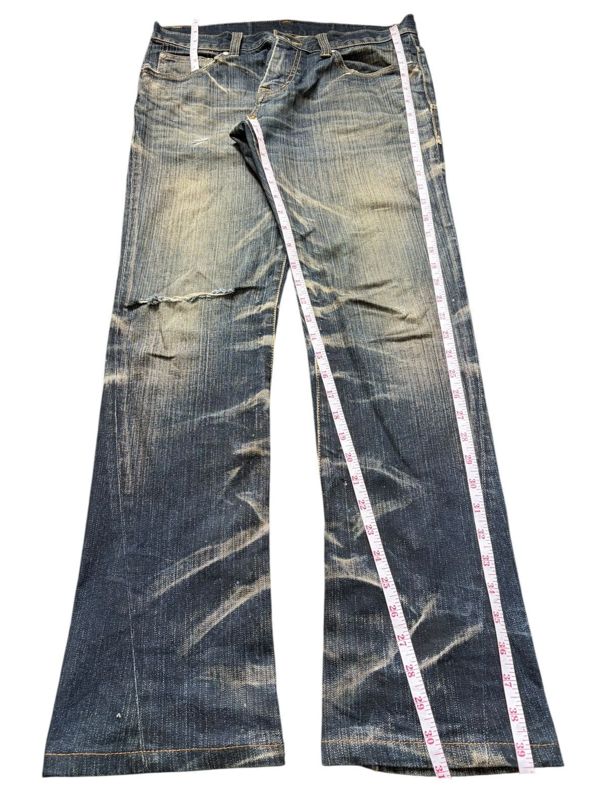 Tornado Mart Vintage Tornado Mart Rusty Mud Wash Distress Flare Jeans Size 31" - 7 Thumbnail