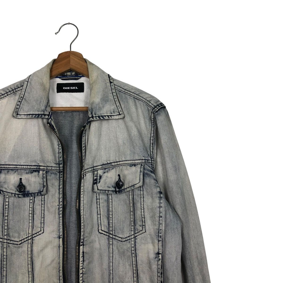 Diesel 🔥VINTAGE DENIM BIKER JACKET DIESEL ACID WASH DESIGN Size US M / EU 48-50 / 2 - 8 Thumbnail