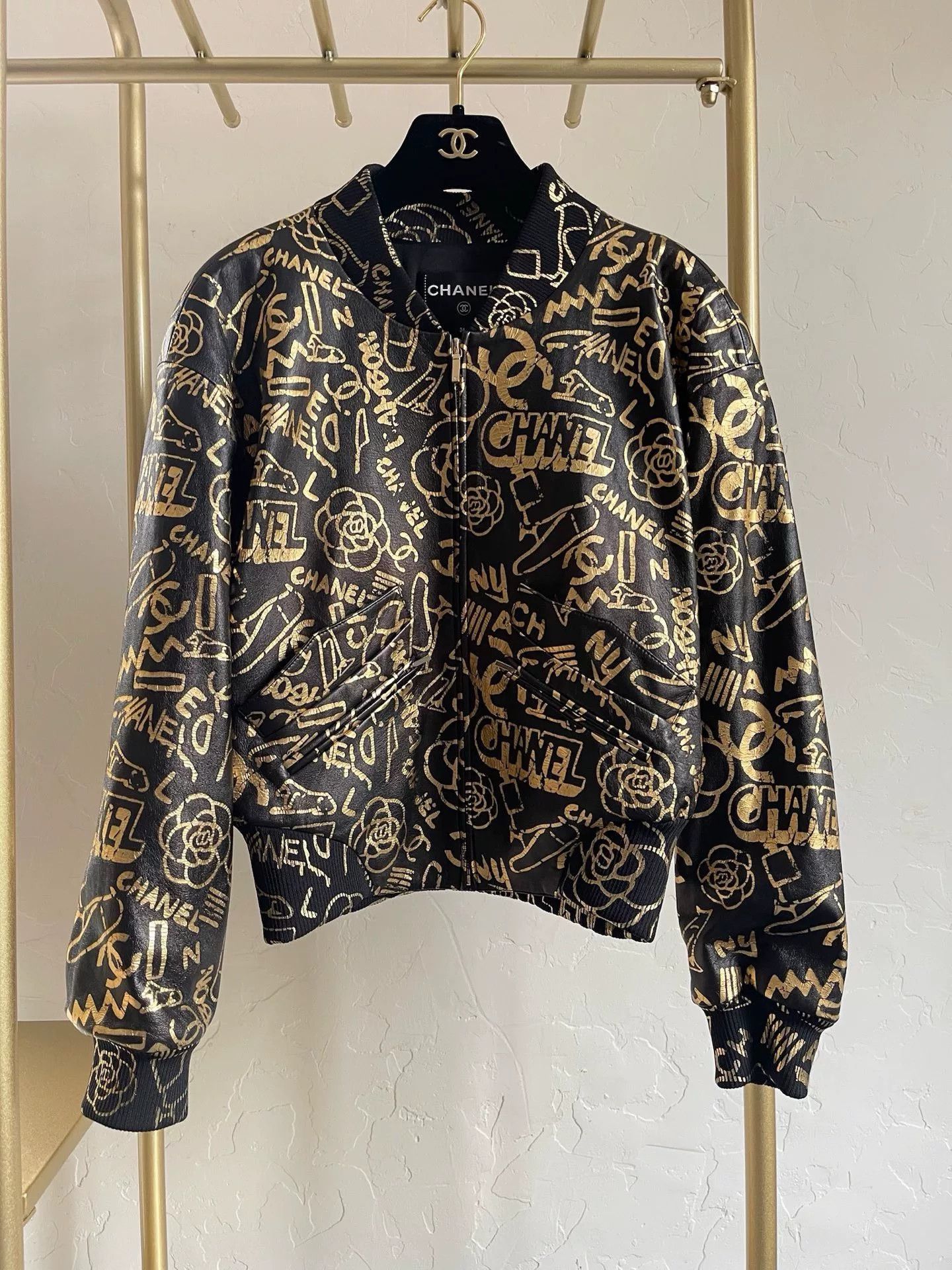 Chanel Chanel Egypt Graffiti Leather Jacket Size US M / EU 48-50 / 2 - 1 Thumbnail