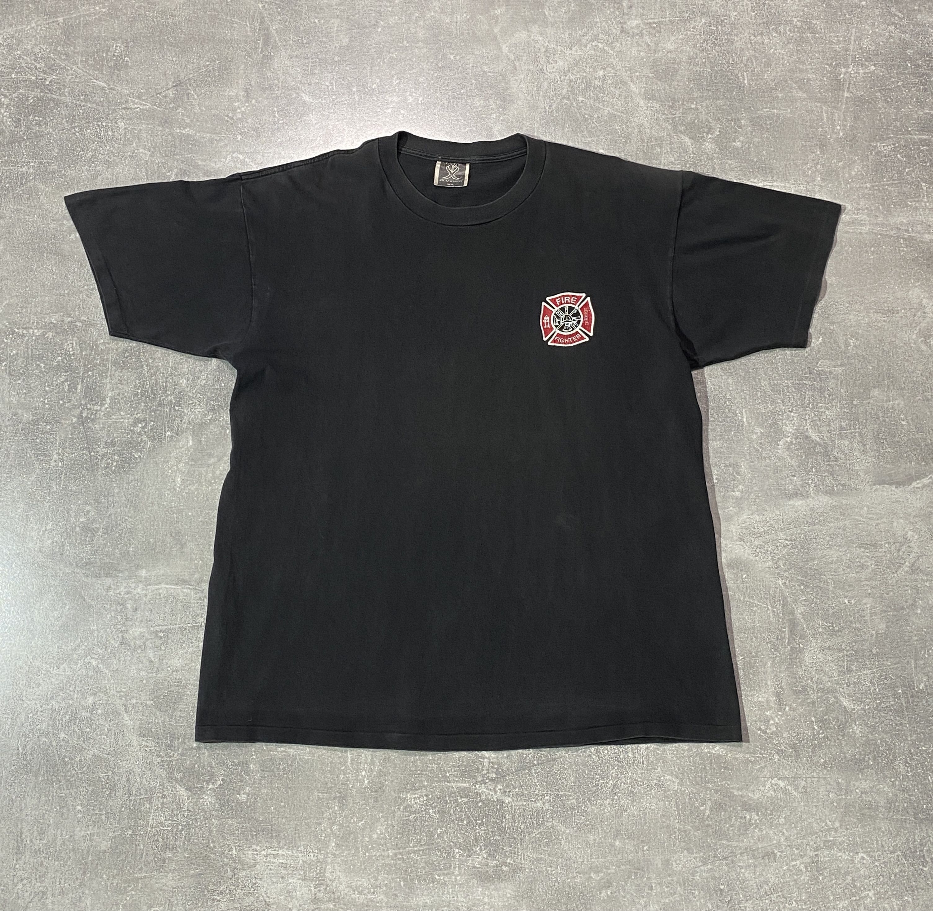 Vintage Vintage 90s Firefighter T-Shirt Size US XL / EU 56 / 4 - 6 Thumbnail