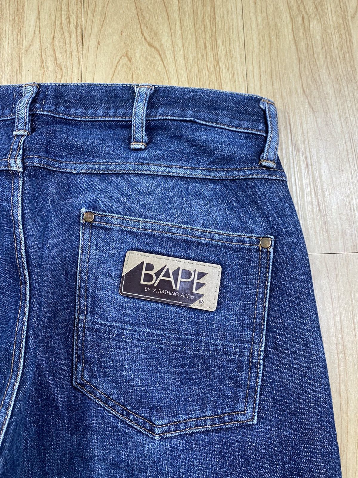 Bape Vintage A Bathing Ape Jeans Patch Logo Size US 33 - 3 Thumbnail