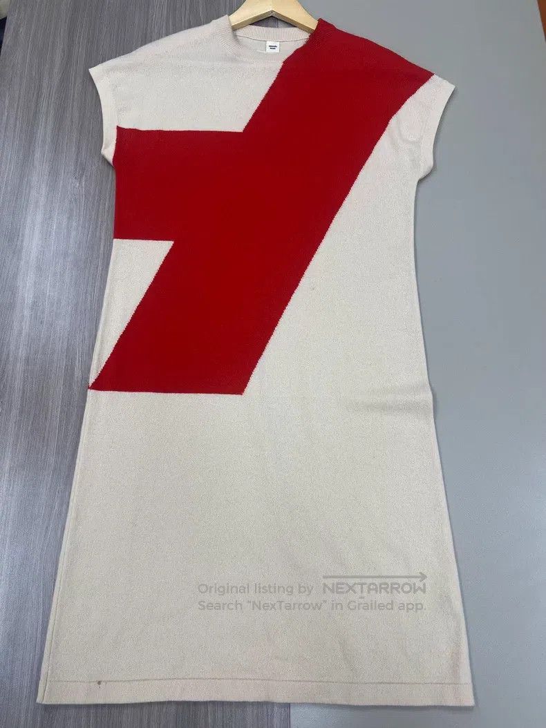 Hermes Hermes Cashmere Knit Dress, Cream Red Colorblock, 100% Cas Size XS / US 0-2 / IT 36-38 - 5 Thumbnail