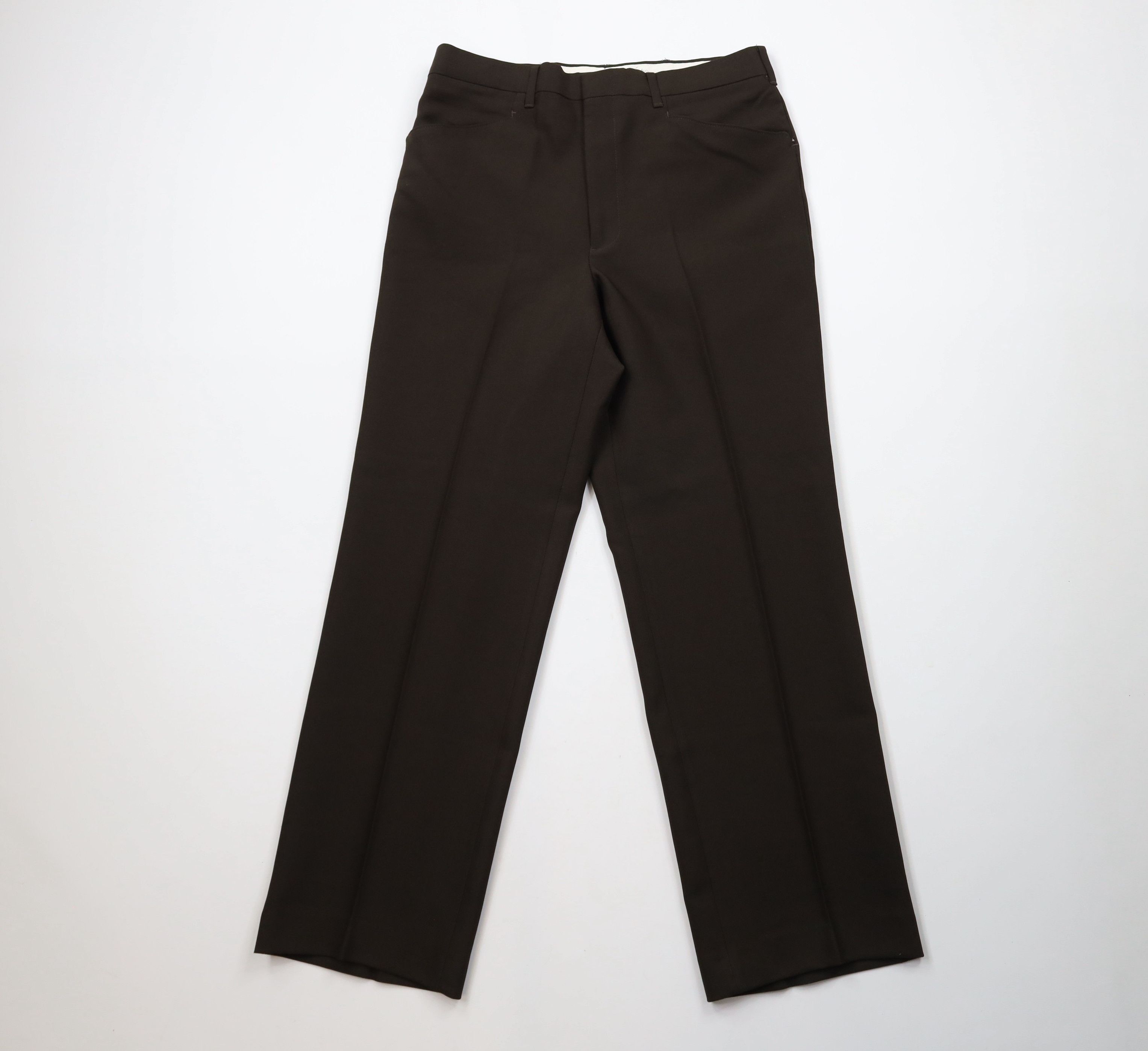 Vintage Vintage 90s Streetwear Flared Chino Pants Brown Polyester Size US 30 / EU 46 - 1 Thumbnail