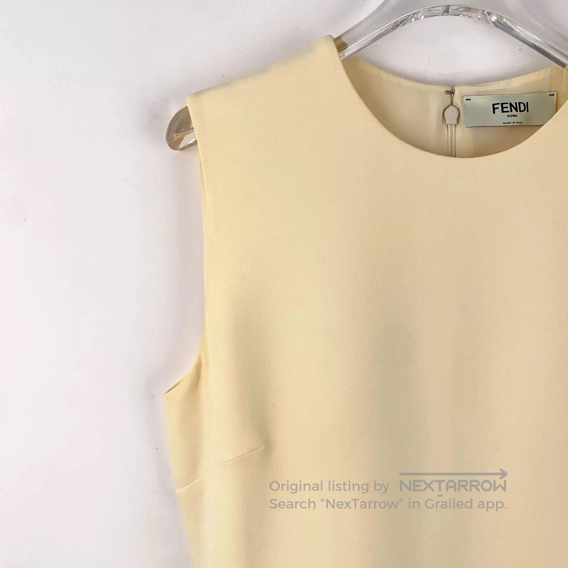 Fendi Fendi Beige Belted Wool Sleeveless Dress. Size S / US 4 / IT 40 - 3 Thumbnail