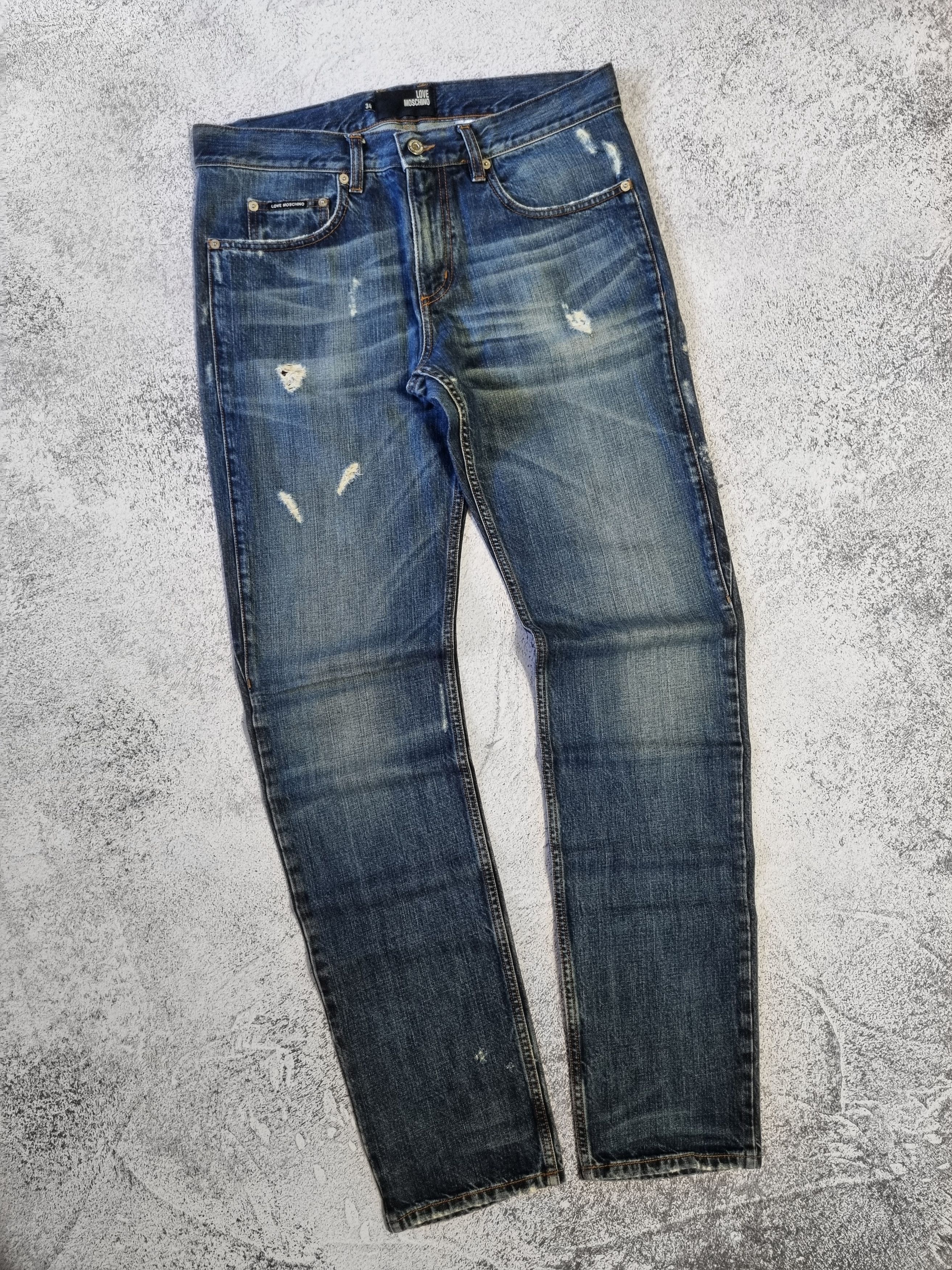 Moschino × Vintage Love Moschino Distressed Jeans Size US 32 / EU 48 - 2 Thumbnail