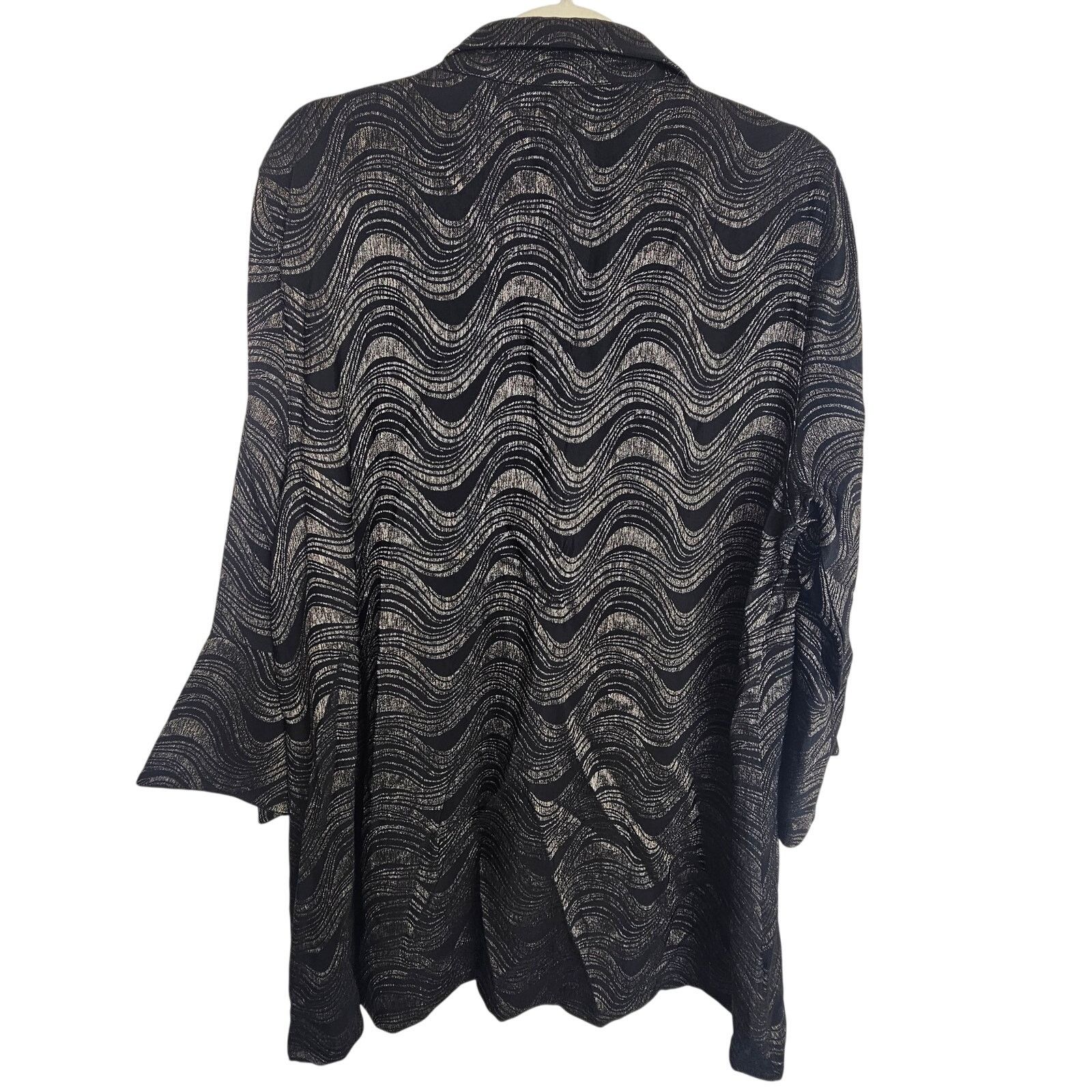Miles New York Ali Miles Metallic Waves Jacket Top Sz XL Artsy Modern Chic Size XL / US 12-14 / IT 48-50 - 10 Thumbnail