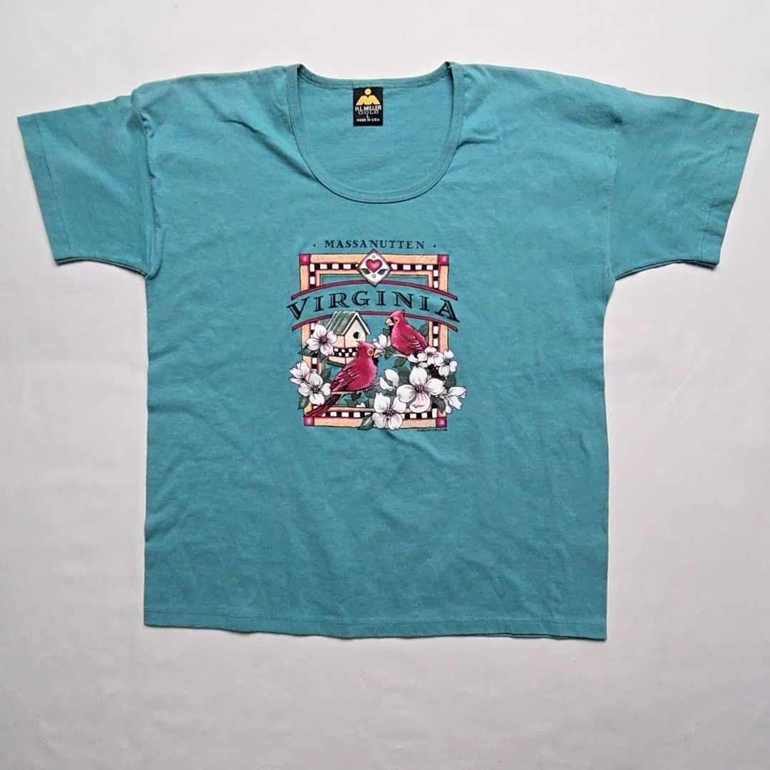 Vintage Vintage Virginia Tee Massanutten Teal Cardinal L Shirt Size L / US 10 / IT 46 - 1 Thumbnail