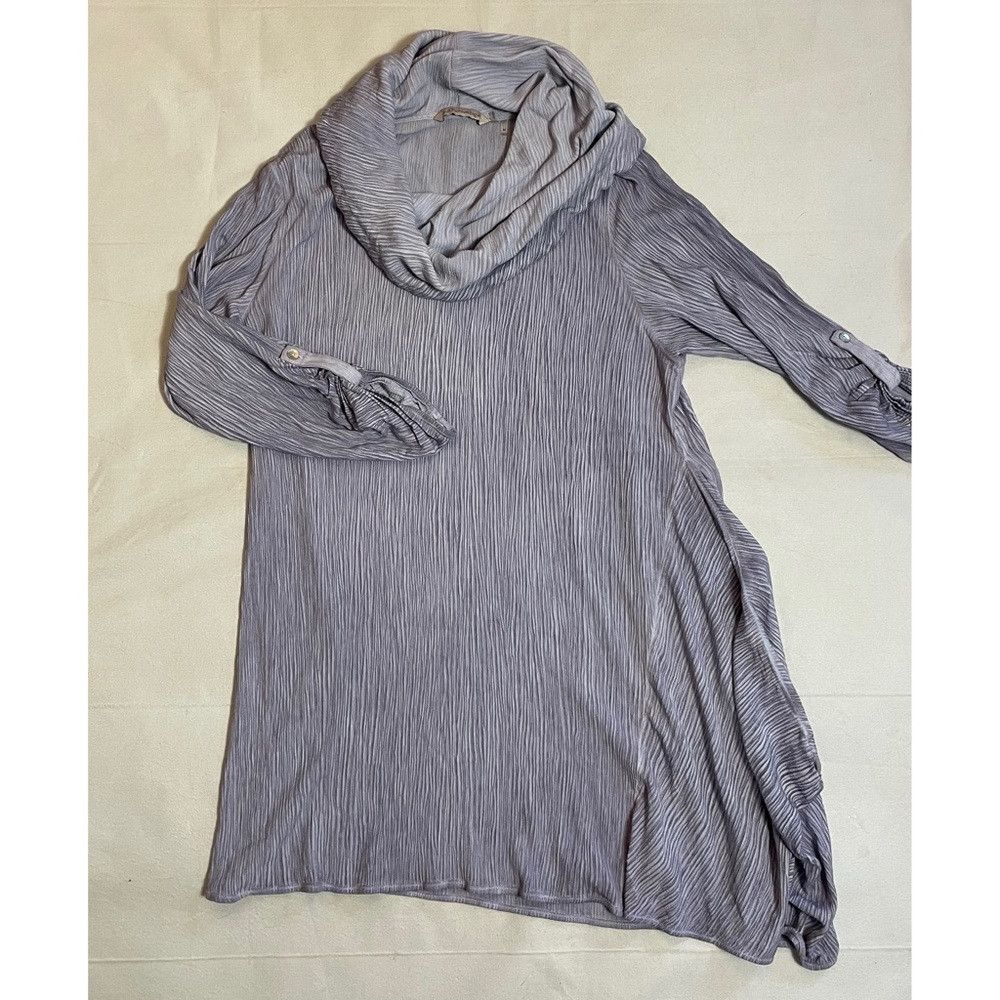 Other Soft Surroundings Lilac Crinkle Asymmetrical Viscose Tunic Size M / US 6-8 / IT 42-44 - 6 Thumbnail