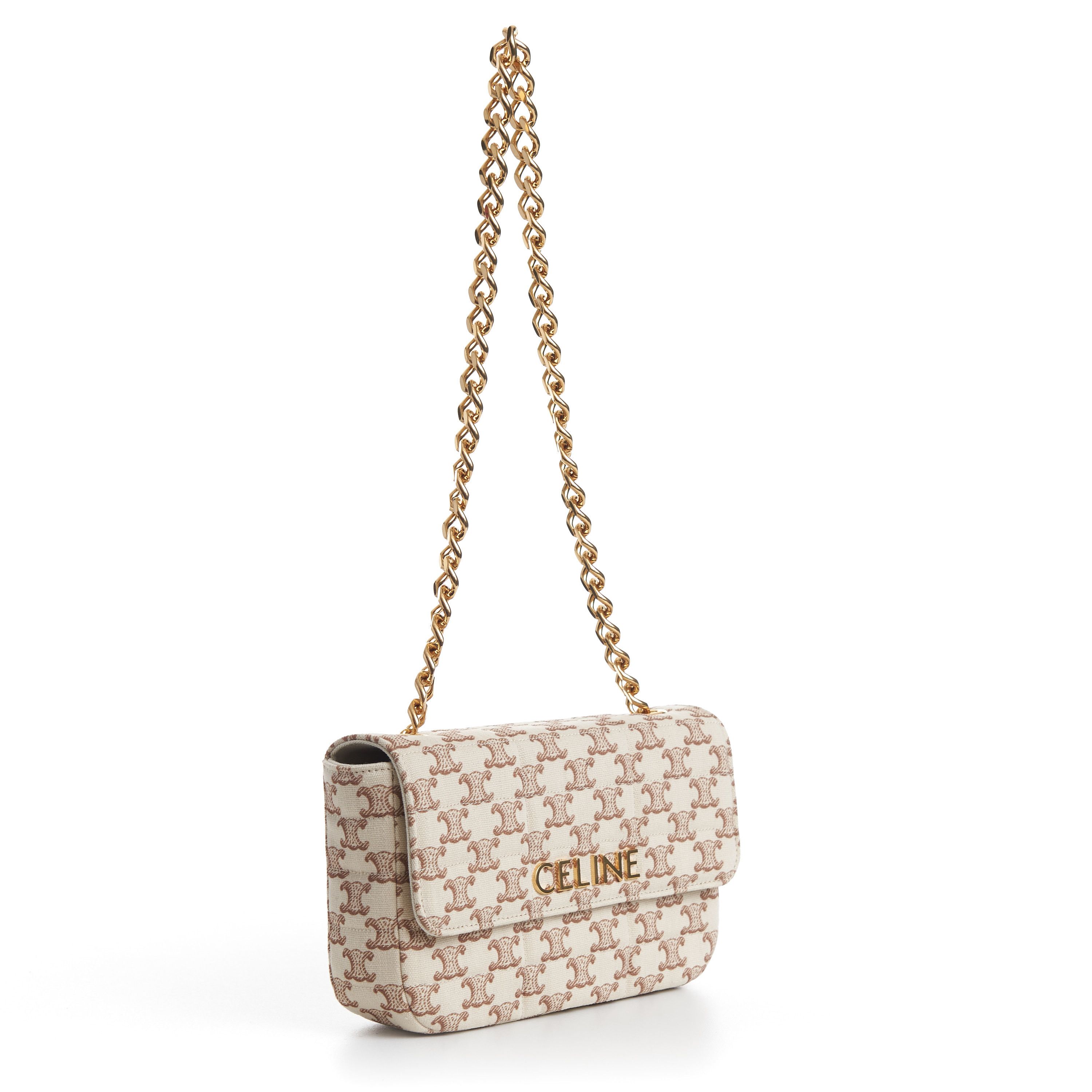 Celine Chain Shoulder Bag - Matelasse - Triomphe Canvas Print White Size ONE SIZE - 8 Thumbnail