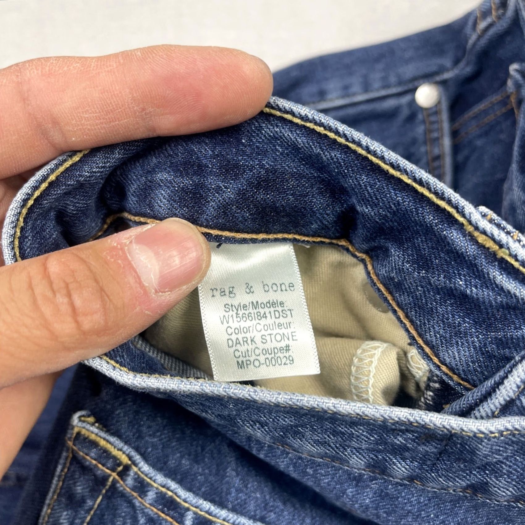 Rag & Bone rag & bone Jeans Womens 25 High Rise Raw Edge Tapered Skinny Dark Stone Blue Denim 5-Pocket Mens Womens Boys Girls Size 26" / US 2 / IT 38 - 7 Thumbnail