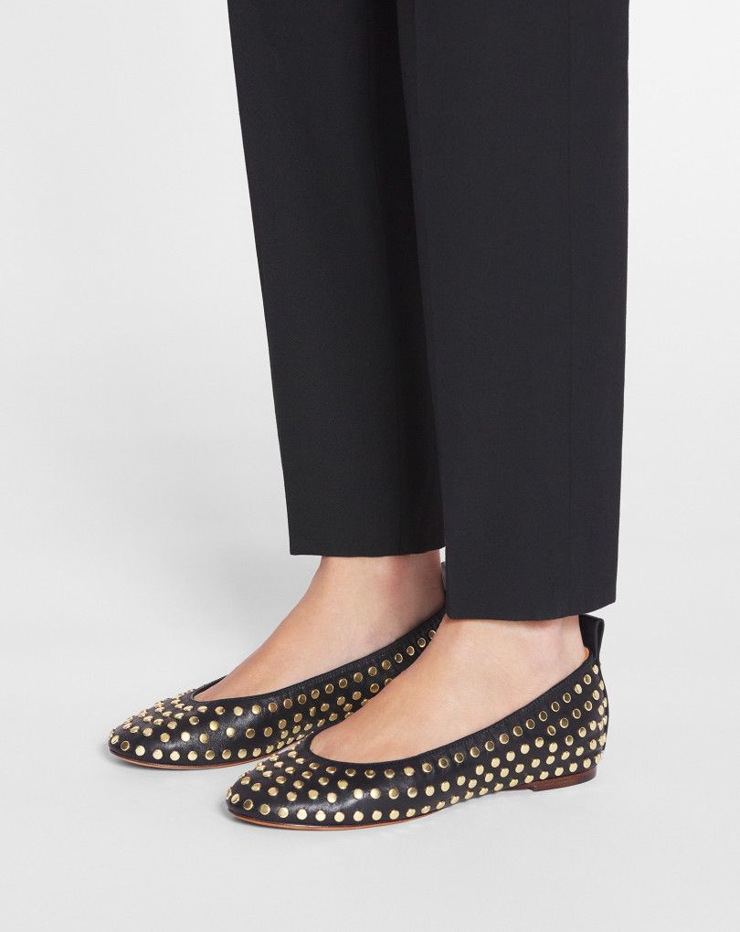 Lanvin o1s22i1n1024 Studded Ballet Flats in Black Size US 7 / IT 37 - 6 Thumbnail