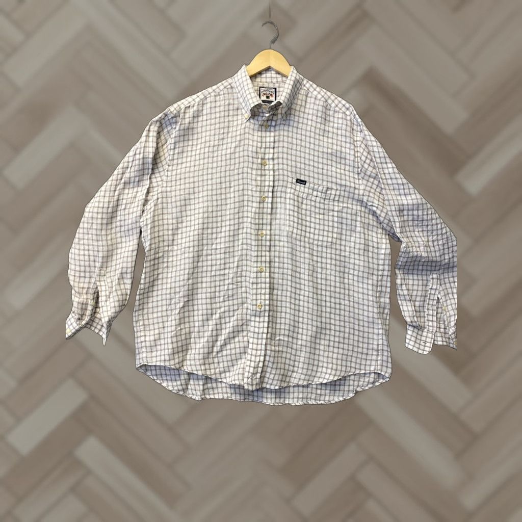 Faconnable VINTAGE Faconnable Men's Shirt Long Sleeve Casual Party XL Light Brown Check Cotton 90s City Size US XL / EU 56 / 4 - 1 Thumbnail