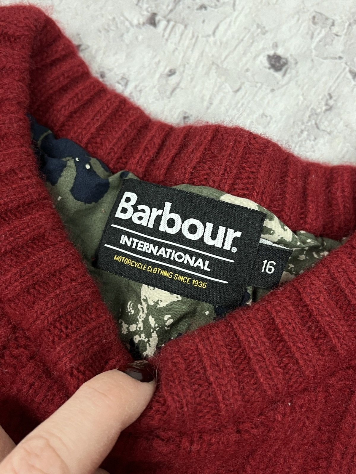 Barbour Vintage Woman’s Barbour International Wool Red Sweater Size S / US 4 / IT 40 - 5 Thumbnail
