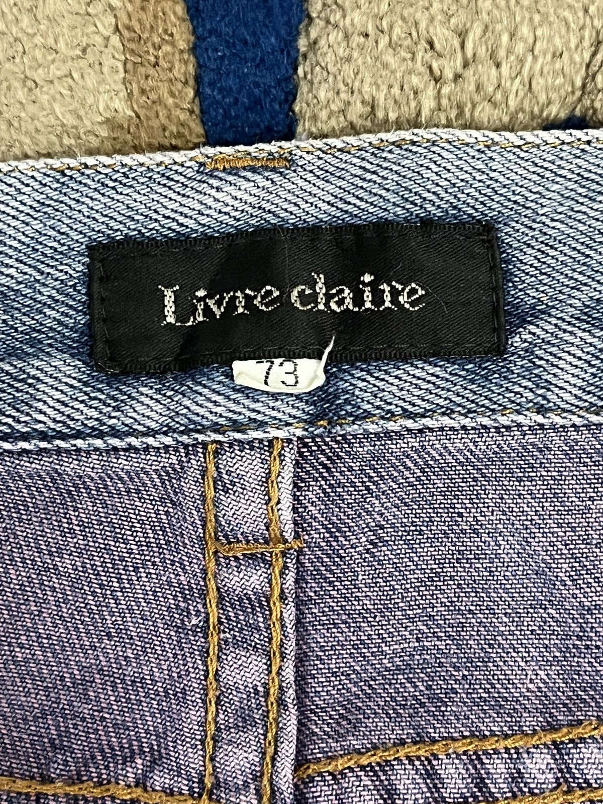 Japanese Brand Livre Claire Baggy/Flare Dualtone color Denim Size US 29 - 9 Thumbnail