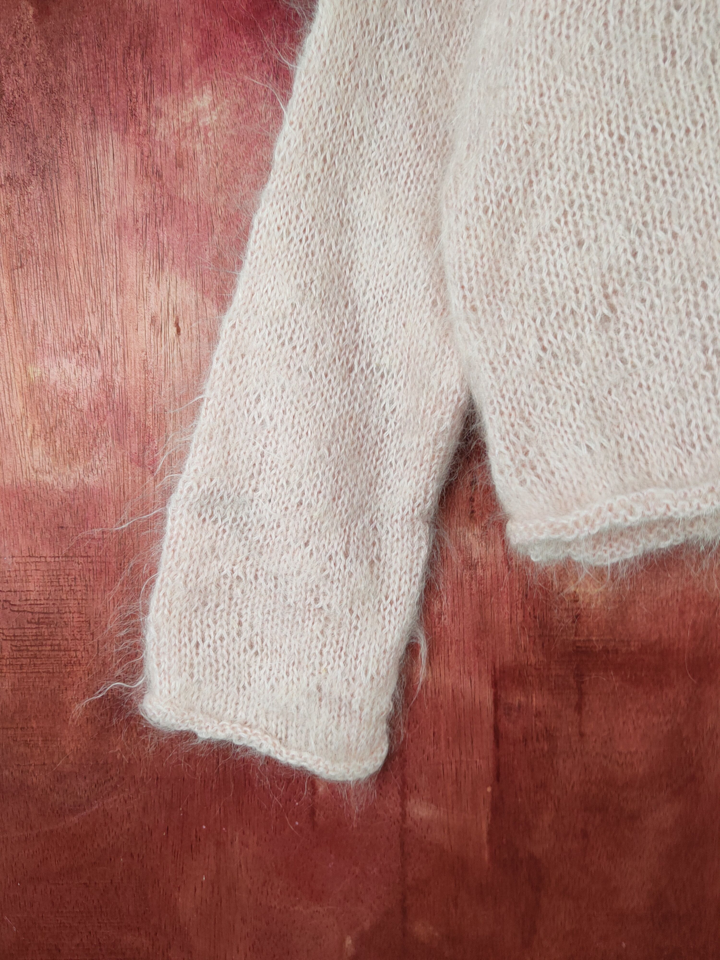 Japanese Brand Torrazzo Donna Peach Shag Shaggy Fur Mohair Knitwear #S2080 Size M / US 6-8 / IT 42-44 - 4 Thumbnail
