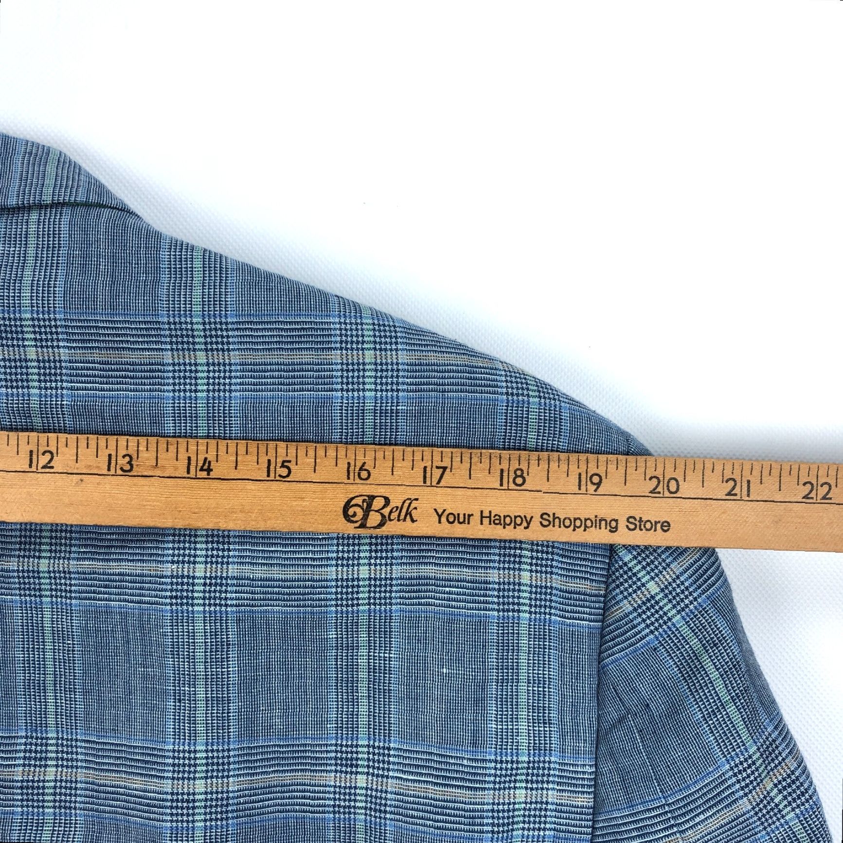 Tommy Hilfiger Tommy Hilfiger Sport Coat Blue Glen Check Linen Blend 46L 2-Button Notch Lapel Double-Vented Blazer Suit Jacket Mens Size 46R - 7 Thumbnail
