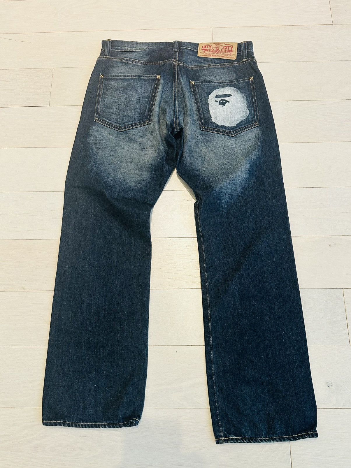 Bape bape head denim jeans size M japan made Size US 33 - 3 Thumbnail