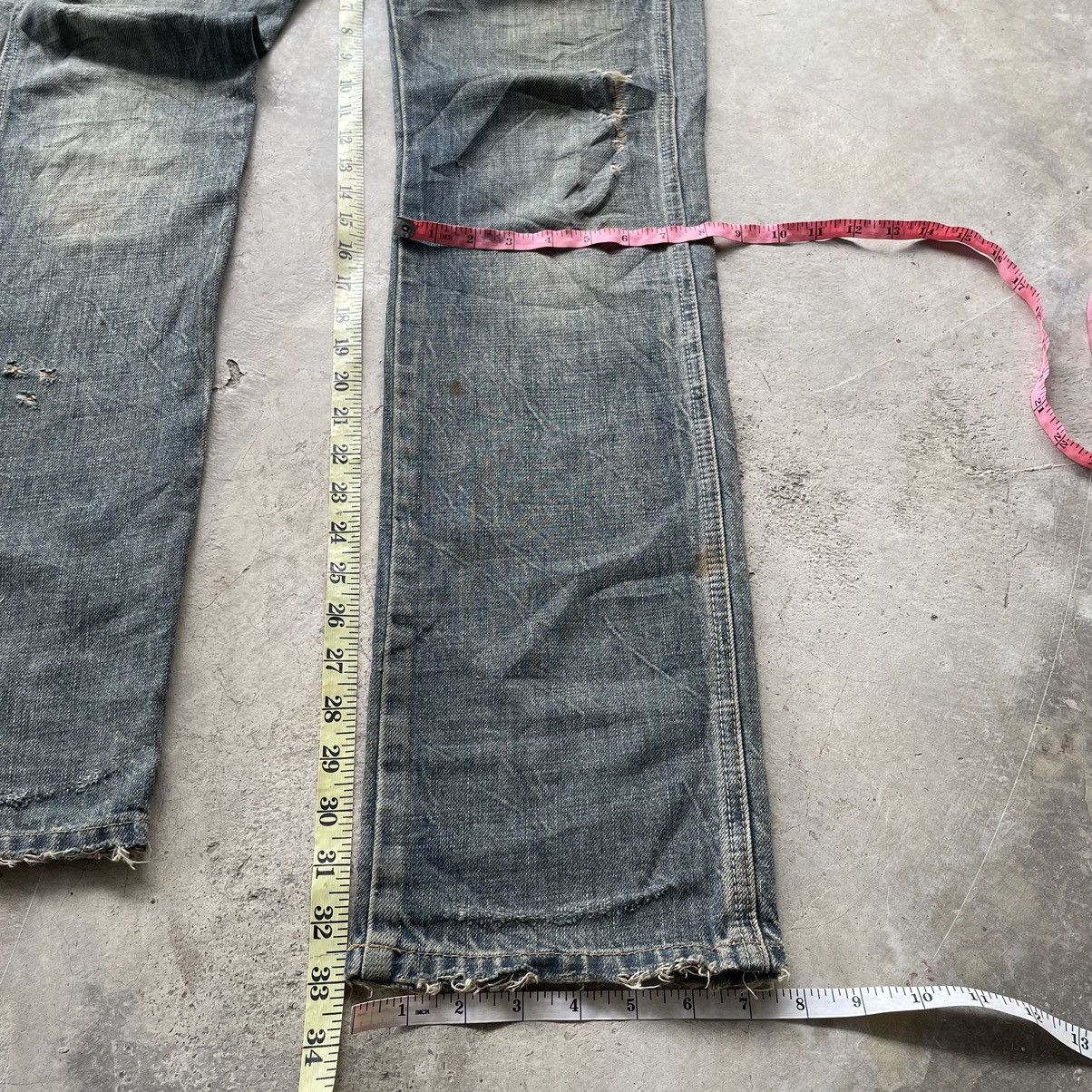 Marithe + Francois Girbaud Marithe Francois Girbaud Vkei Punk Distressed Straight Jeans Size US 32 / EU 48 - 11 Thumbnail