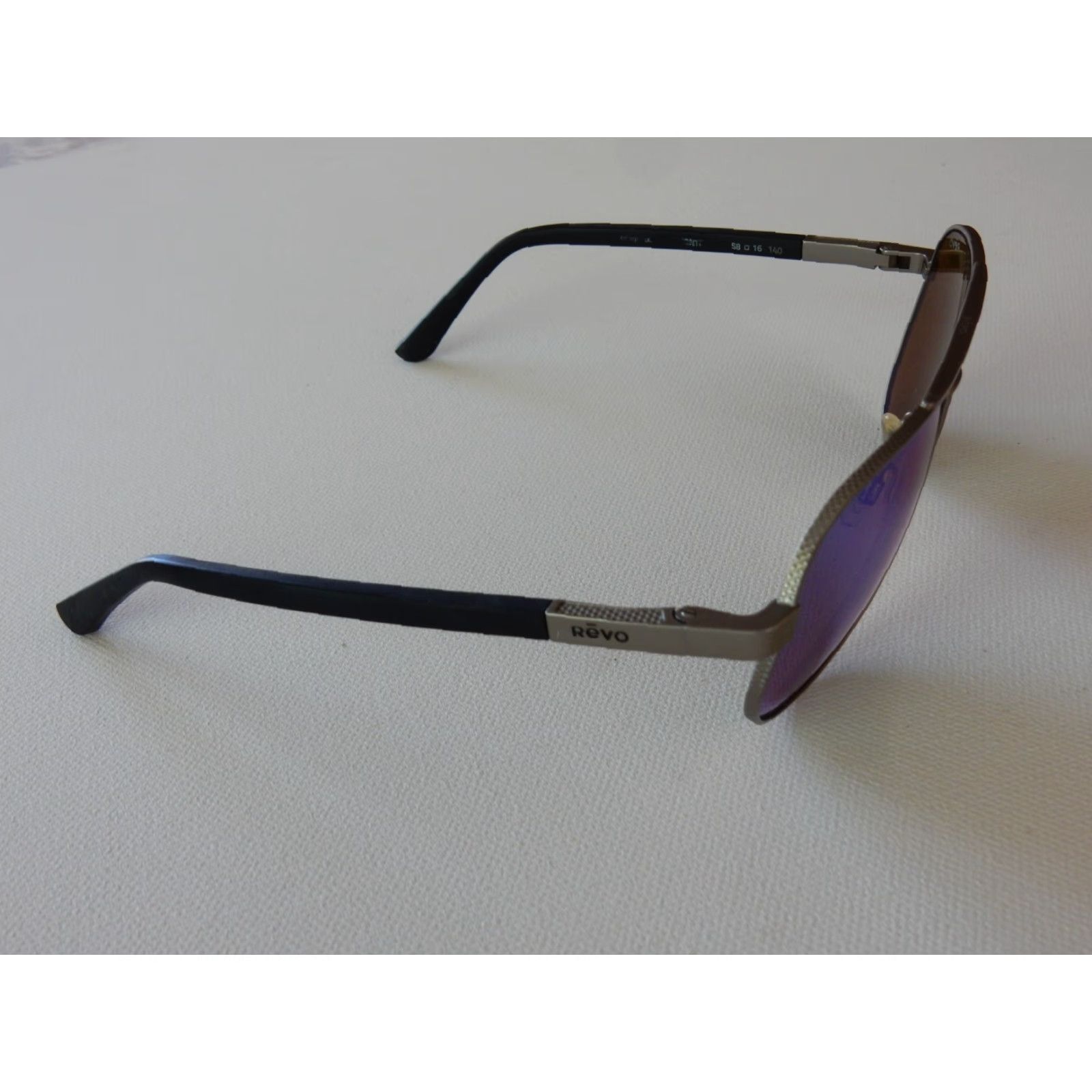 Vintage VINTAGE REVO Polarized Aviator Sunglasses Men 58x16 Silver-Black 140mm Size ONE SIZE - 3 Thumbnail