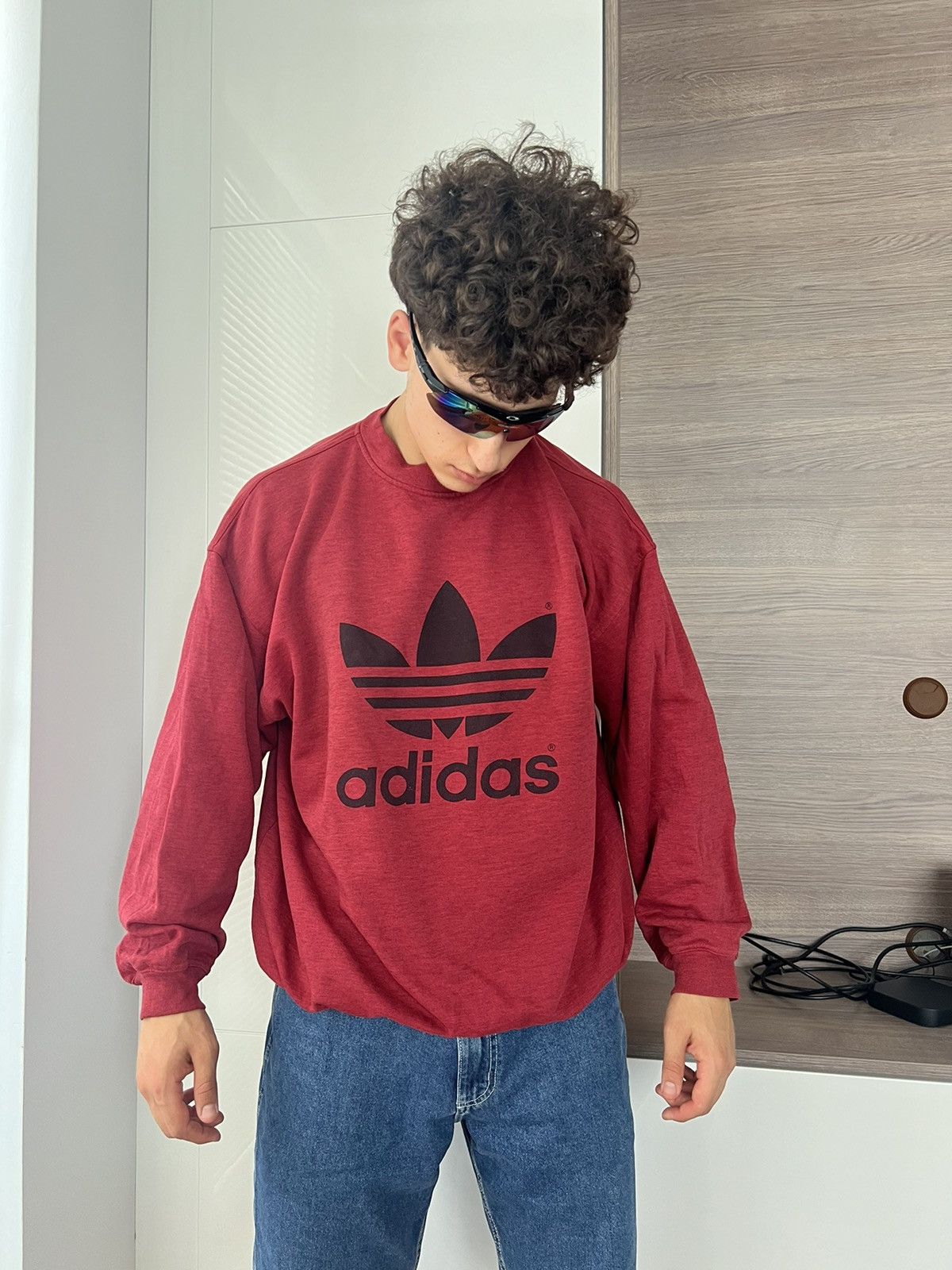 Adidas ‼️Vintage Rare Adidas Oversize Big Logo Crewneck Sweatshirt‼️ Size US L / EU 52-54 / 3 - 2 Thumbnail