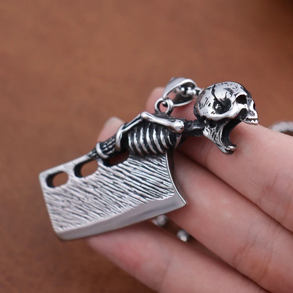 Jewelry Vintage Skull Knife Necklace Size ONE SIZE - 5 Thumbnail