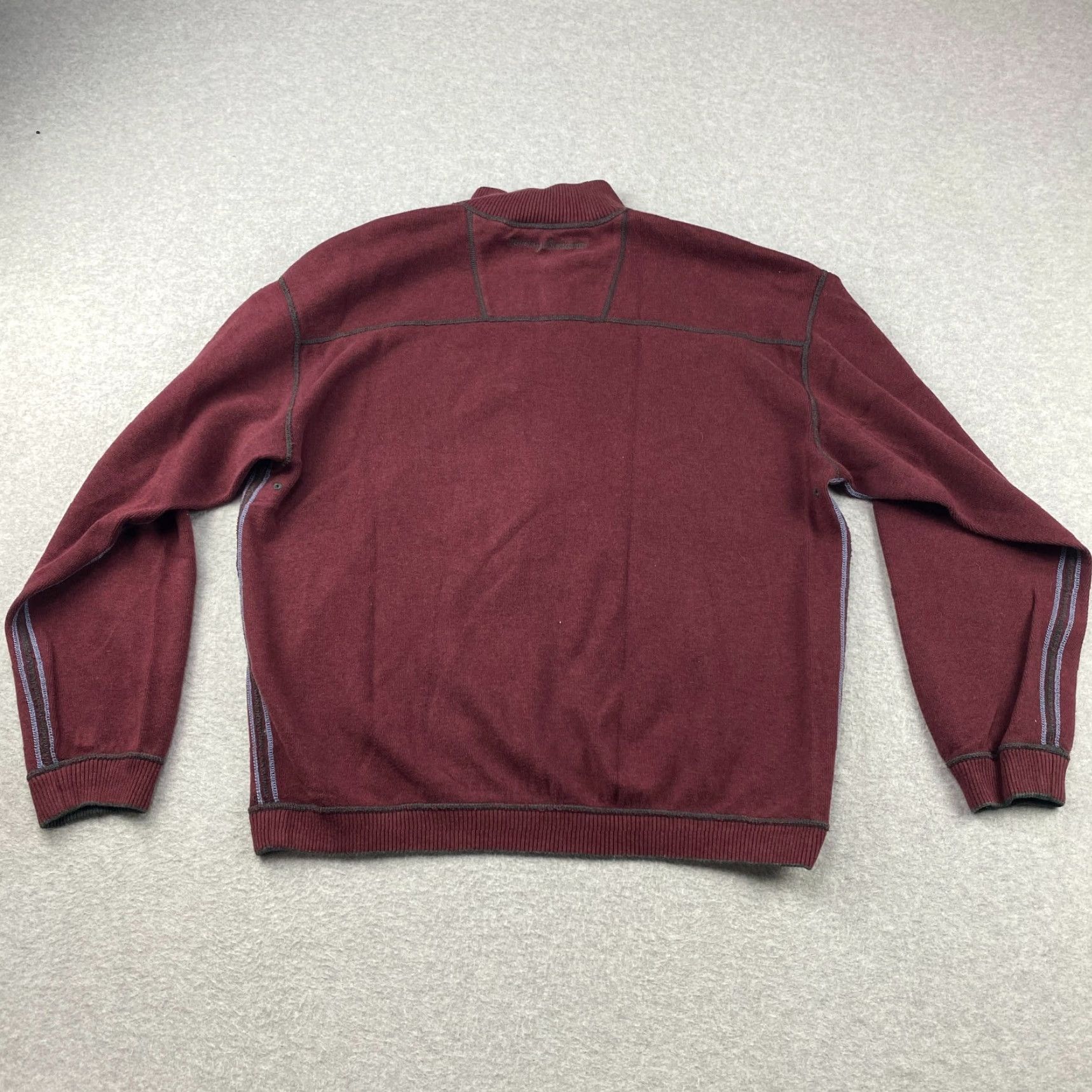 Tommy Bahama Tommy Bahama Reversible Sweater Mens Large L Maroon Gray 1/4 Zip Long Sleeve Size US L / EU 52-54 / 3 - 6 Thumbnail