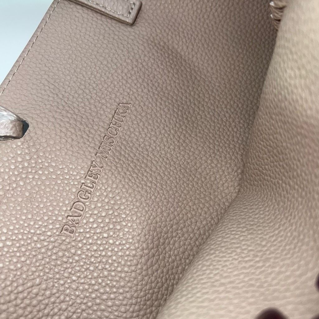 Badgley Mischka Badgley Mischka Decorative Chain Tote in Taupe Vegan Leather Size ONE SIZE - 12 Thumbnail