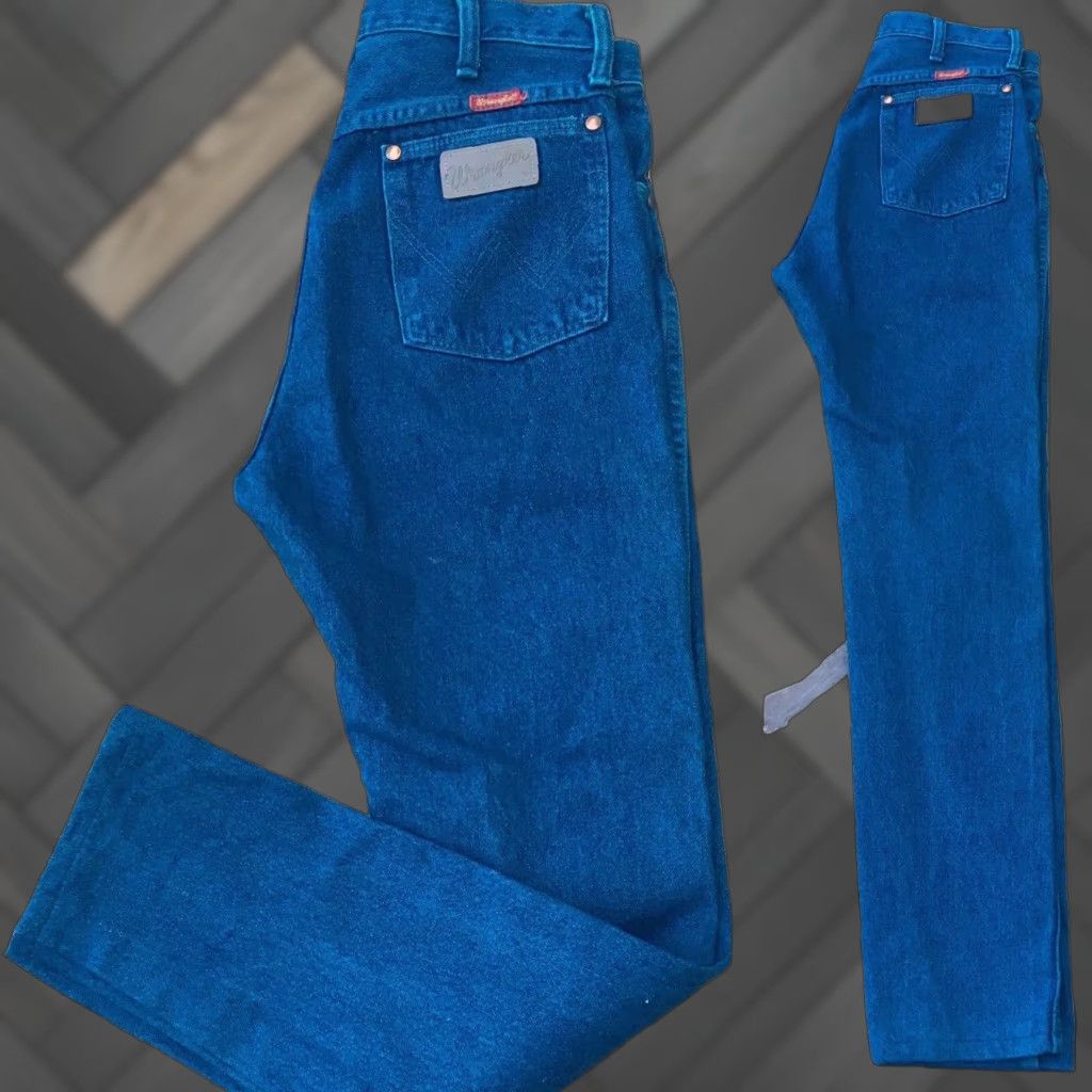 Wrangler VINTAGE Wrangler Jeans High Waist Blue Green Made In USA Sz 11 30 In Waist Rockabilly Denim Jeans Mens Womens Size 32" / US 10 / IT 46 - 1 Thumbnail
