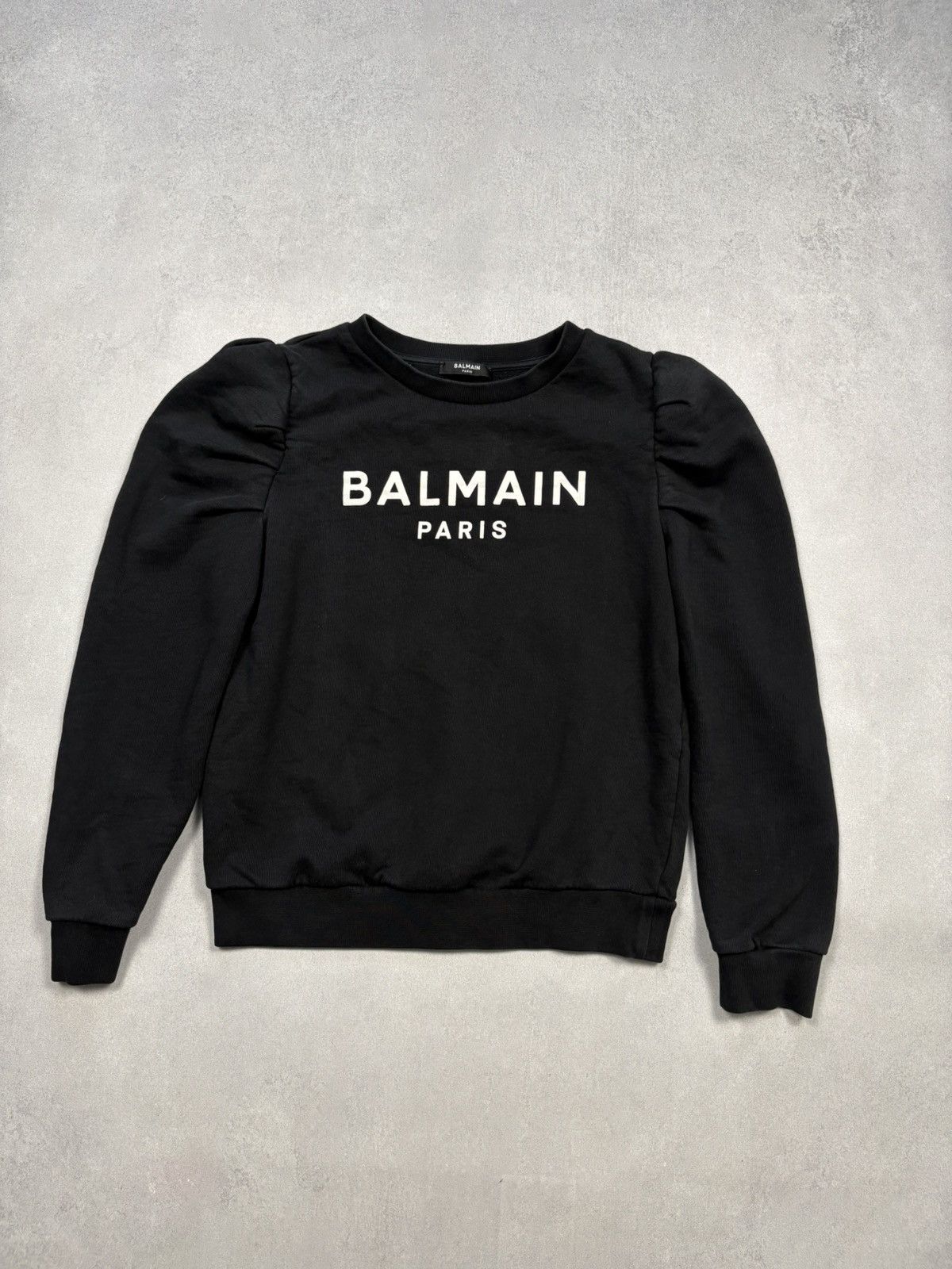 Balmain Balmain Paris Logo Sweatshirt Shoulder Panel Detail Black XS Size XS / US 0-2 / IT 36-38 - 1 Thumbnail
