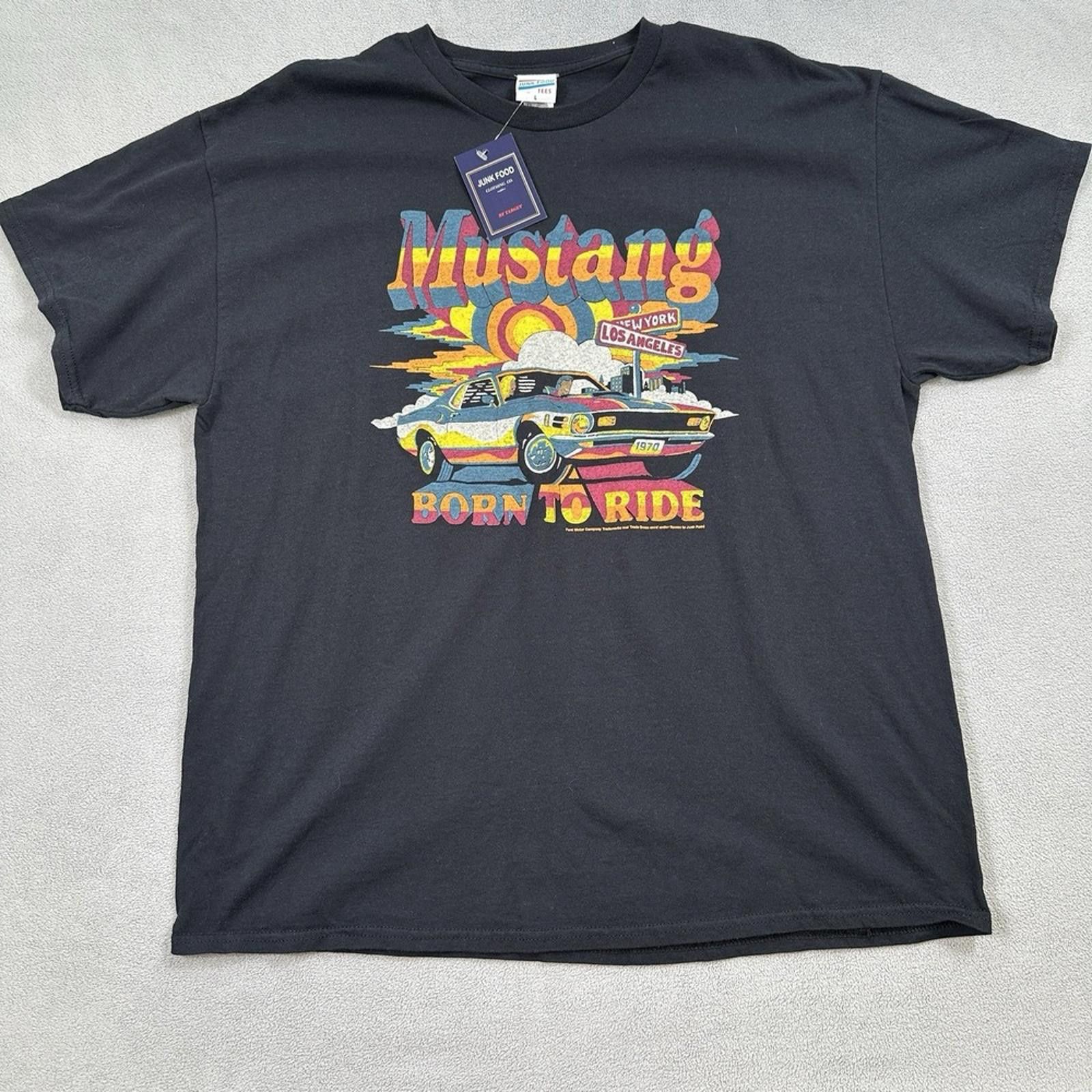 Other NWT Ford Mustang Shirt L Mens Black VTG Junk Food Tee Size US L / EU 52-54 / 3 - 1 Thumbnail