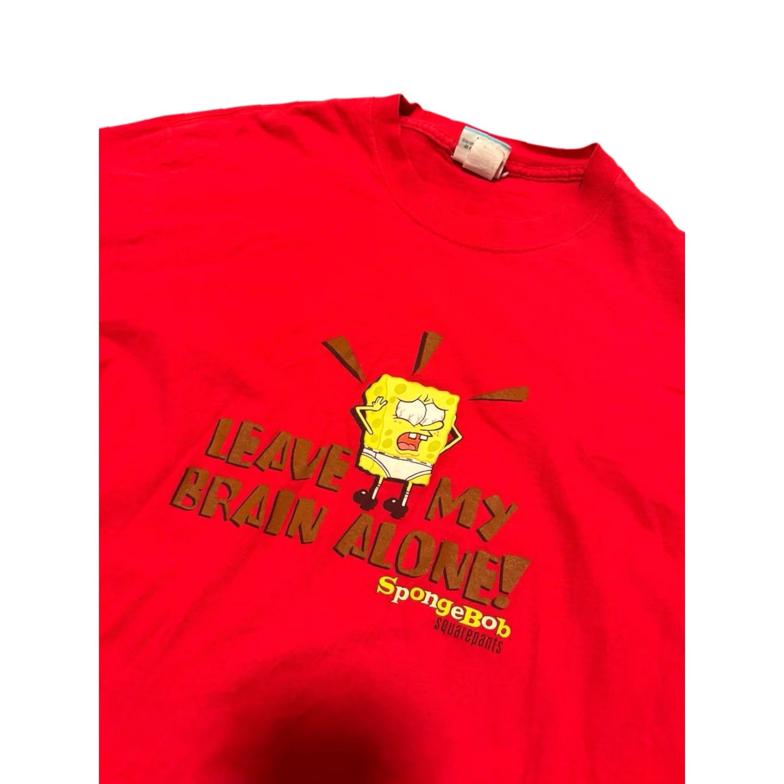 Nickelodeon VINTAGE Nickelodeon Shirt Mens L SpongeBob SquarePants Long Sleeve Red 2001 USA Brain Alone Size US L / EU 52-54 / 3 - 5 Thumbnail