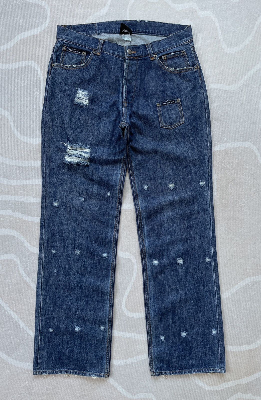 If Six Was Nine × Japanese Brand W Four Night Surf Baggy Jeans (P85) Size US 33 - 1 Thumbnail