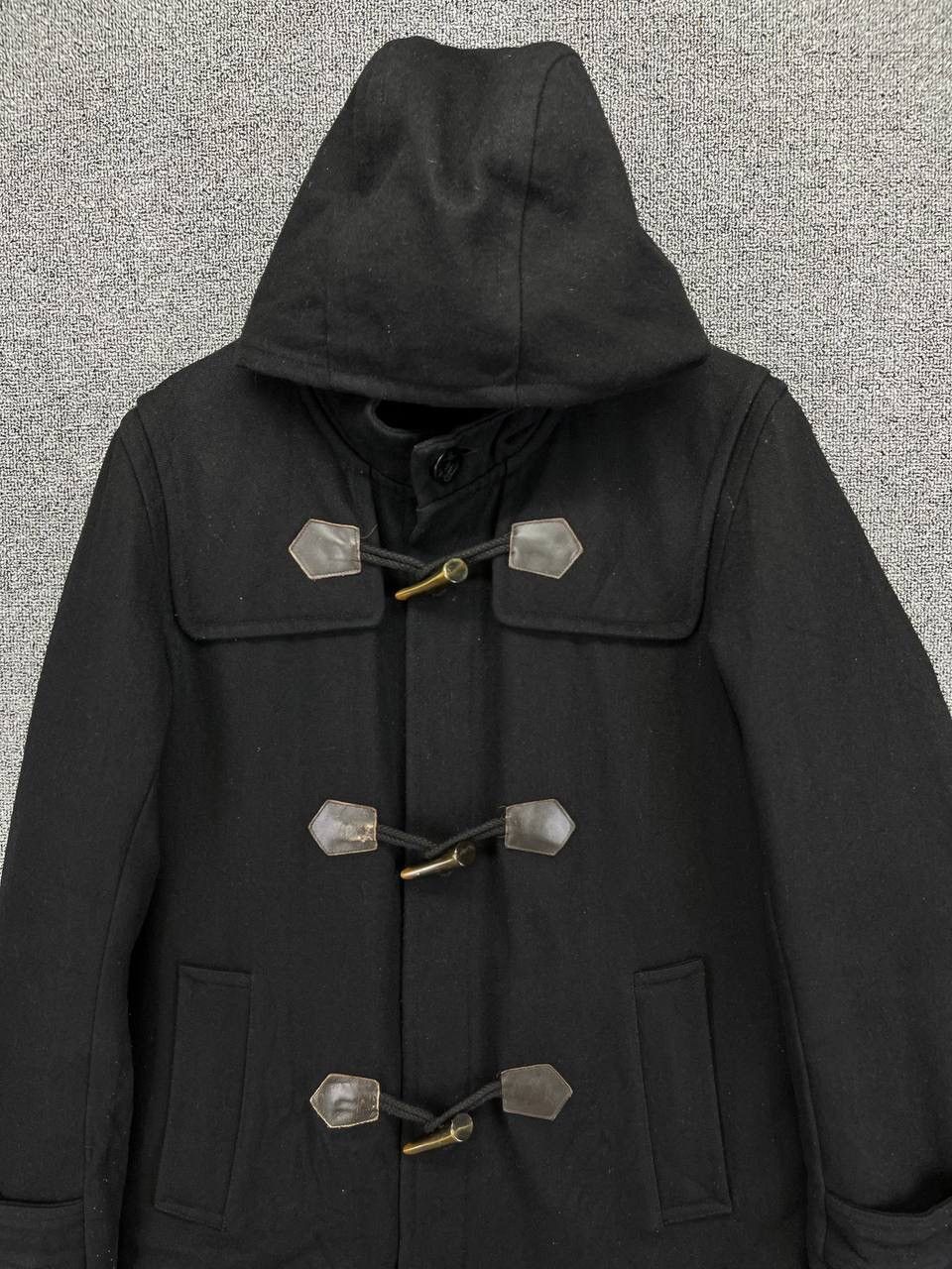 Edwin Vintage Edwin Black Hooded Wool Duffle Coat Jacket Size L / US 10 / IT 46 - 5 Thumbnail