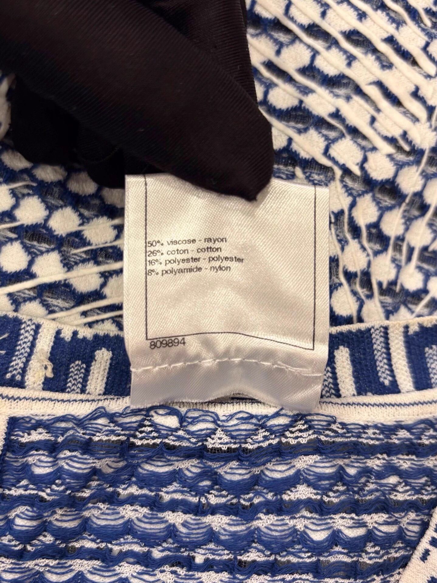 Chanel Chanel blue/white colorblocked polka floral knit dress Size S / US 4 / IT 40 - 6 Thumbnail