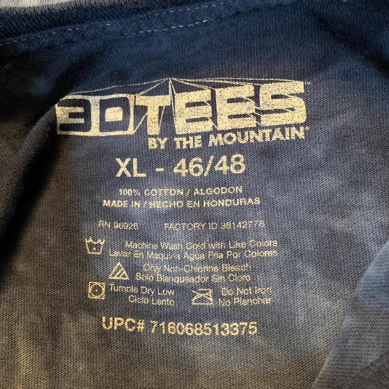 The Mountain The Mountain Mens XL 3D T-Shirt Camel Navy Blue Tie Dye Size US XL / EU 56 / 4 - 4 Thumbnail