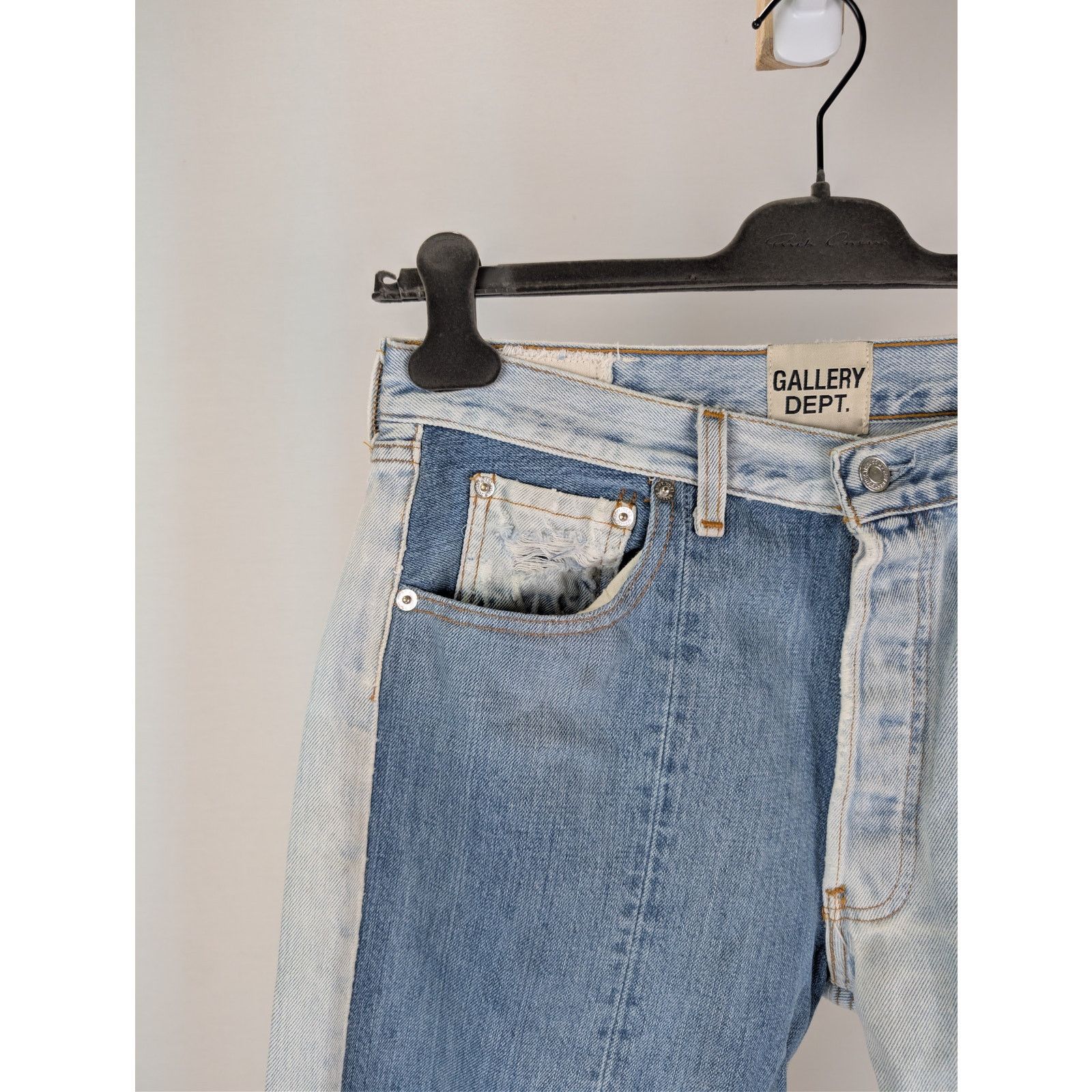 Gallery Dept. o1rshd1 Ken Ripped slim-cut jeans in a blue cotton denim Size US 32 / EU 48 - 6 Thumbnail
