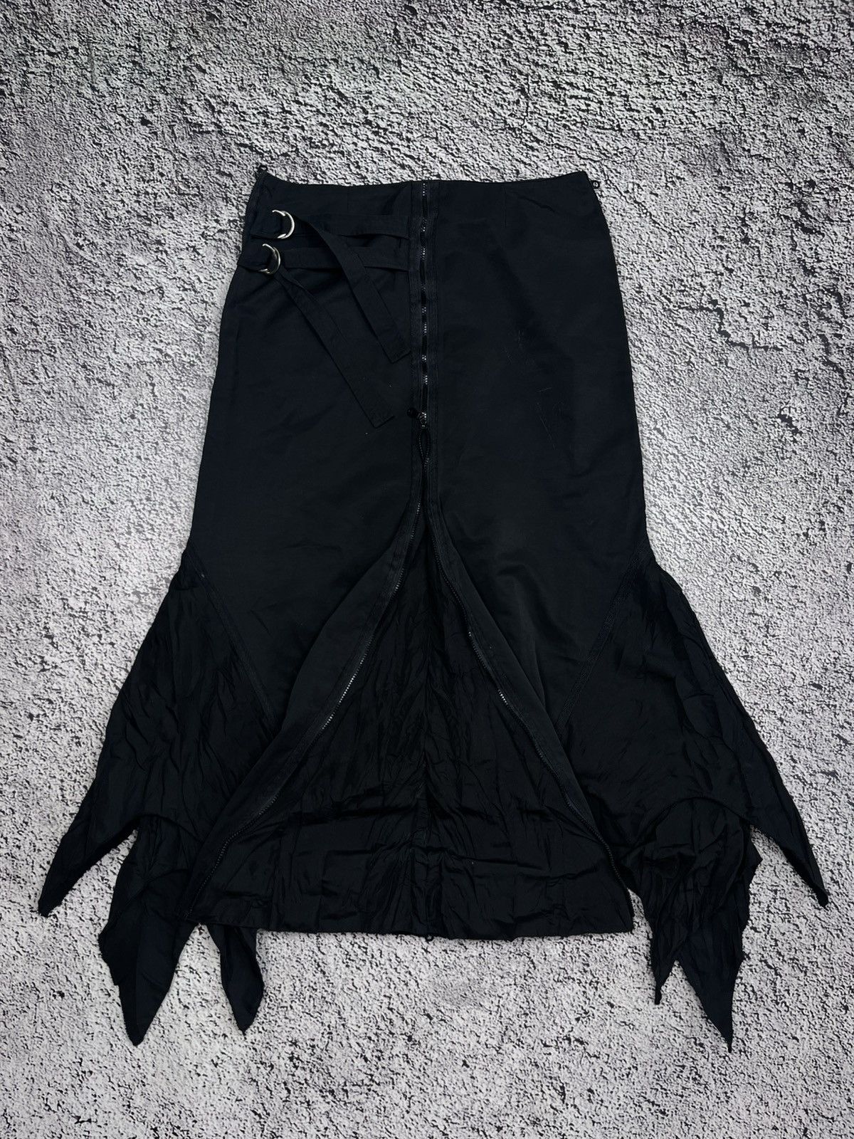 Japanese Brand Gothic Style Vertical Zip Skirt Asymmetrical Grunge Opium Size 30" / US 8 / IT 44 - 5 Thumbnail