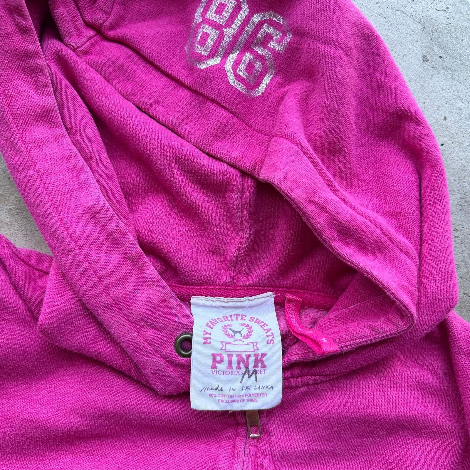 Pink Y2K Victoria’s Secret PINK Rhinestone Zip up Hoodie Medium Size M / US 6-8 / IT 42-44 - 5 Thumbnail