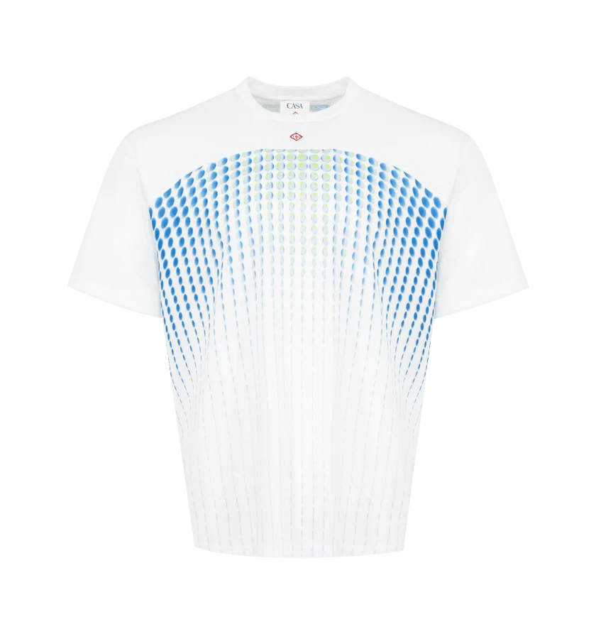 Casablanca o1h1sh10526 Tennis Tech T-Shirt in White/Blue Size US L / EU 52-54 / 3 - 1 Thumbnail