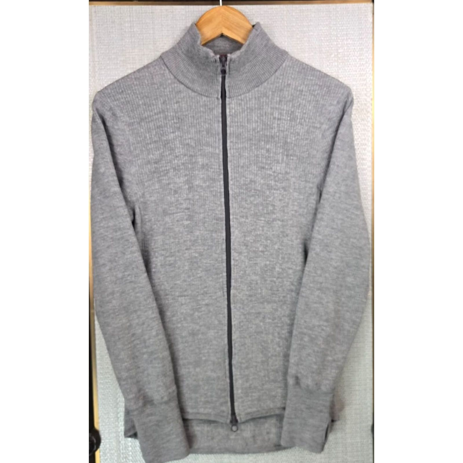 Relwen Relwen Mens Small 100% Merino Wool Full Zip Sweater Jacket Thick Pockets Gray Size US S / EU 44-46 / 1 - 2 Thumbnail