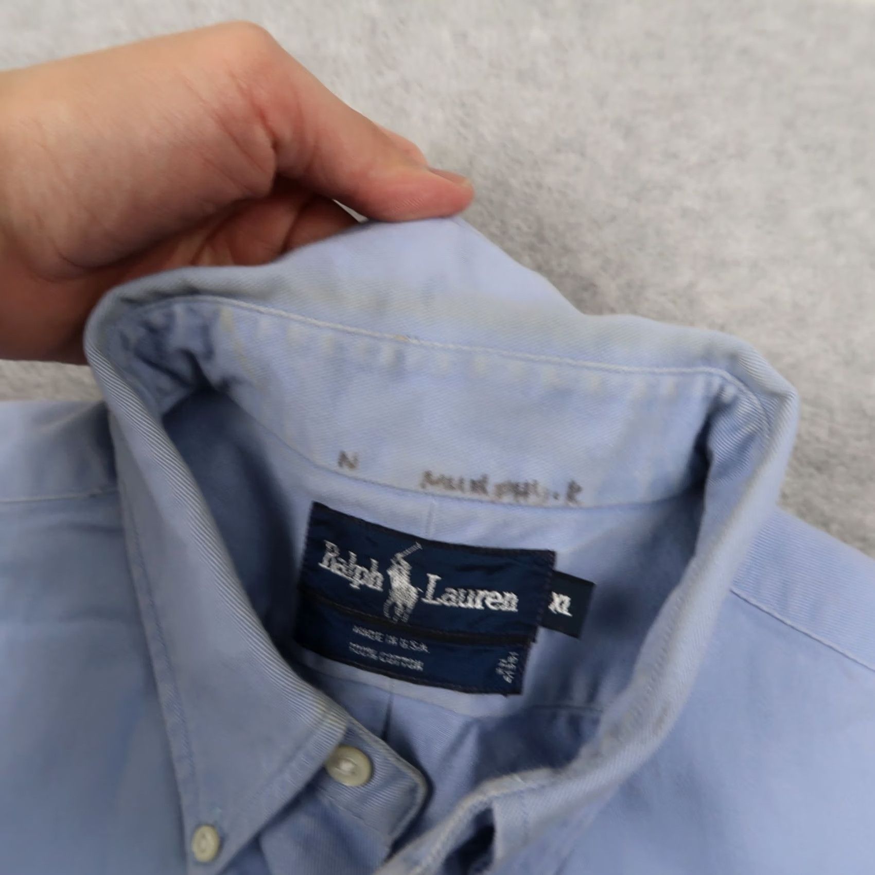 Polo Ralph Lauren VINTAGE Polo Ralph Lauren Button-Down Shirt Mens XL XLarge Blue 90s Classic Polo Shirt Men XL Blue Regular Size Shirt Size US XL / EU 56 / 4 - 5 Thumbnail