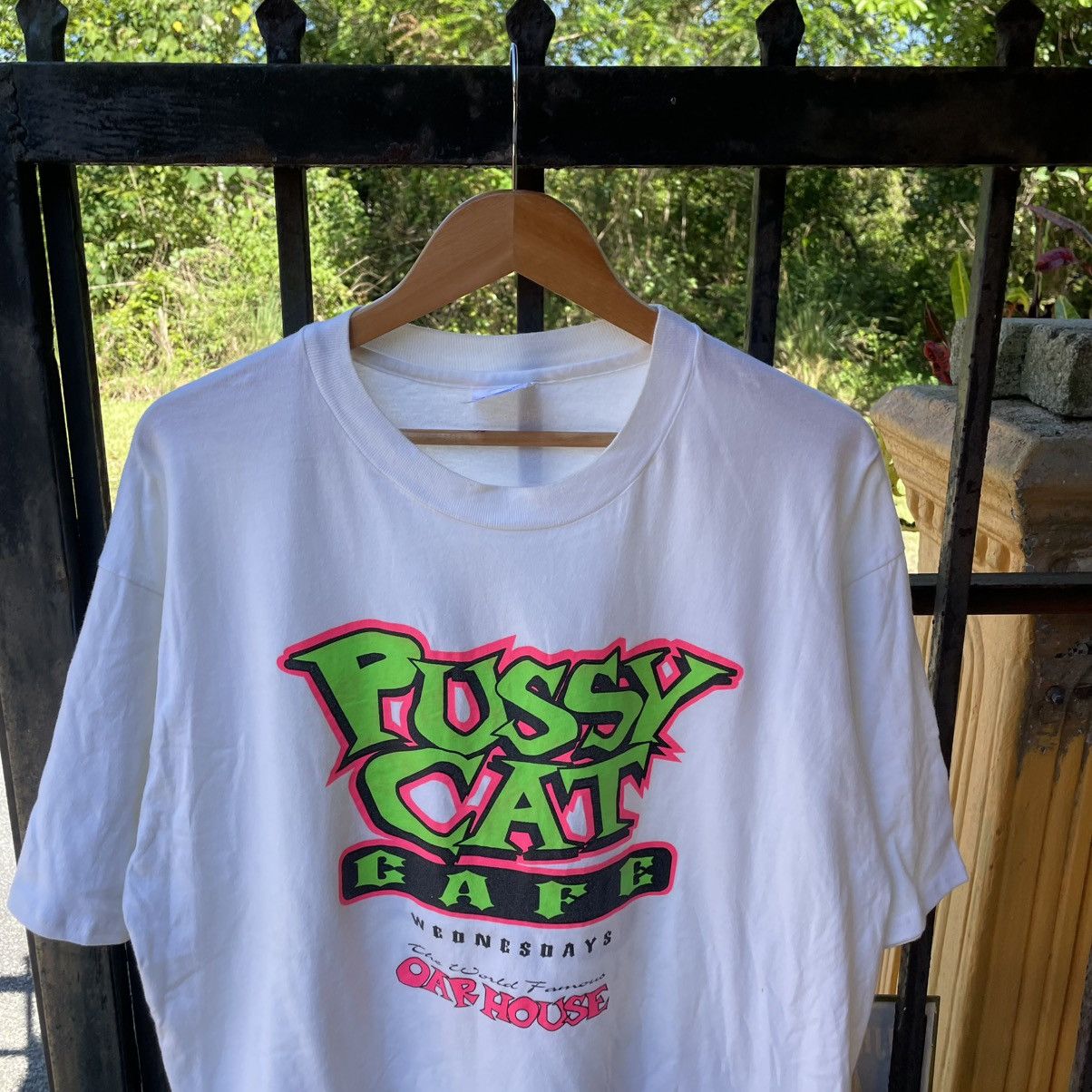 Hanes × Vintage 🔥Vintage 90s Pussy Cat Cafe Sexy Bar Girl Promo Tee Size US XL / EU 56 / 4 - 5 Thumbnail