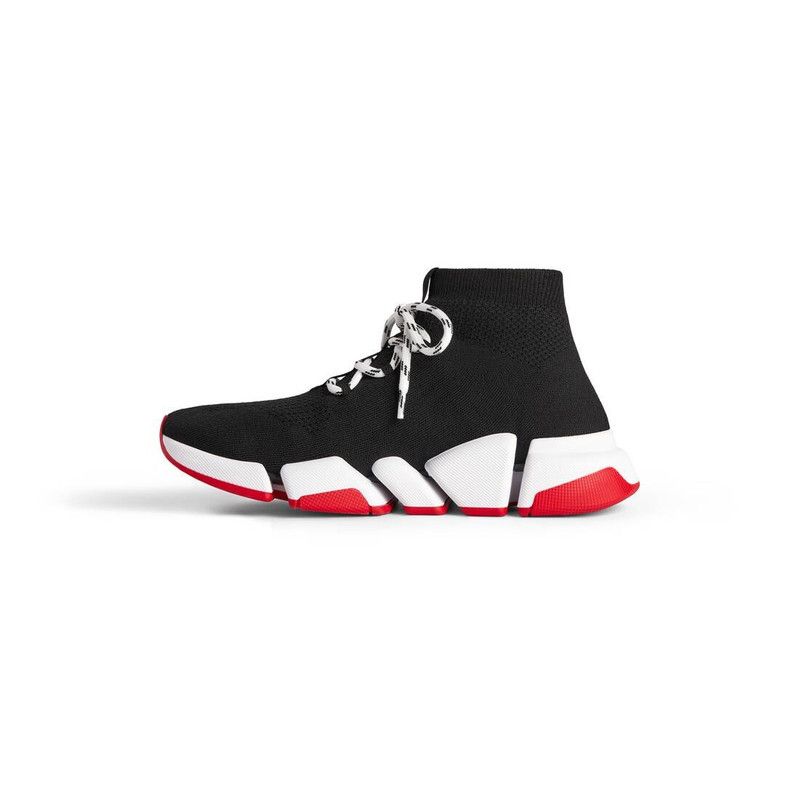 Balenciaga o1tr1nto0526 Speed 2.0 Lace-Up Recycled Knit Sneakers Black Size US 12 / EU 45 - 4 Thumbnail