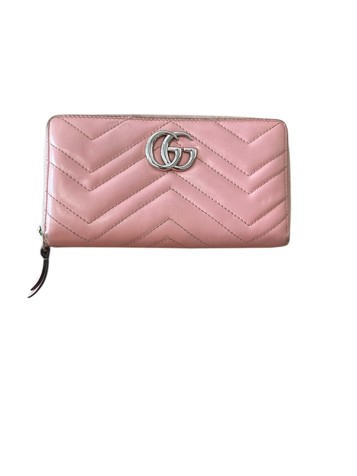Gucci Gucci GG Marmont Zip Around Wallet Matelasse Leather Size ONE SIZE - 1 Thumbnail
