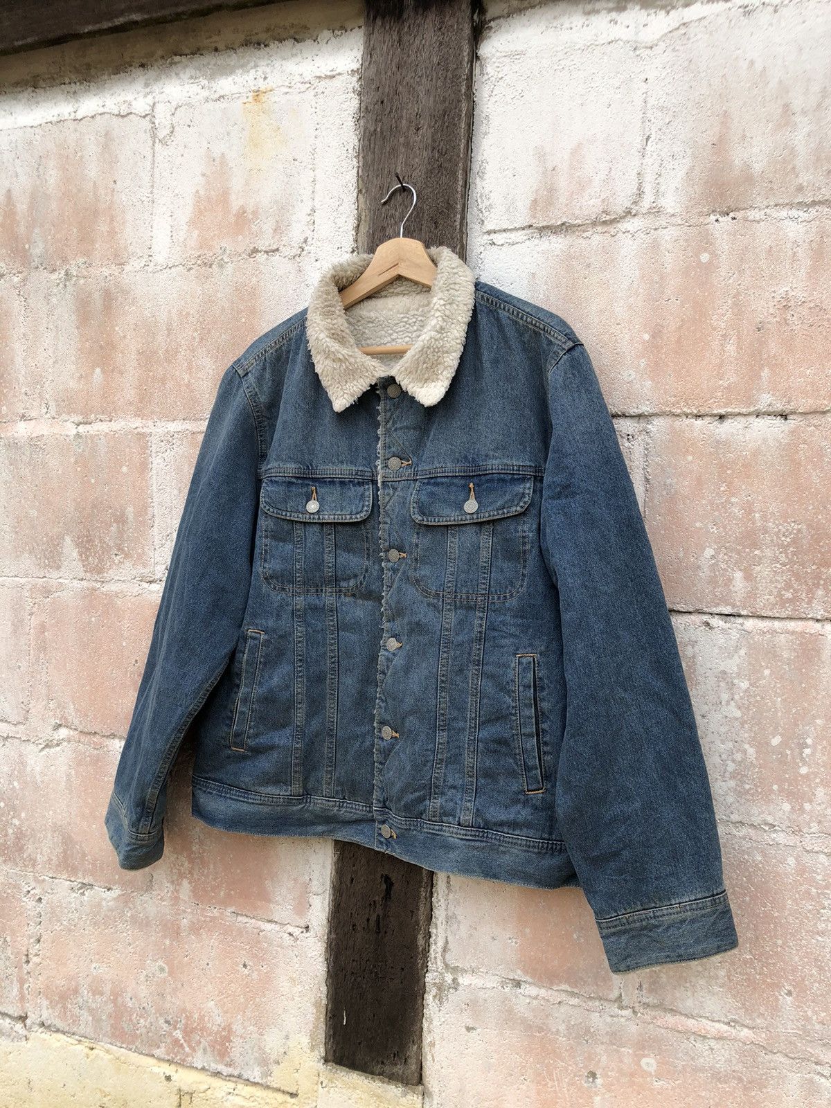 GU GU Trucker Jacket Denim Shearling Size US XL / EU 56 / 4 - 3 Thumbnail