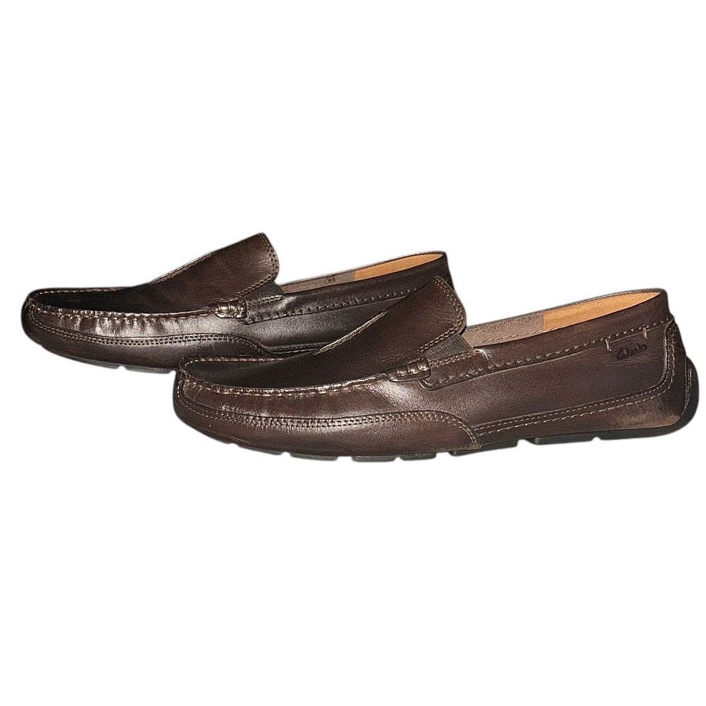 Clarks Clarks Ashmont Race Leather Smooth Brown Slip On Loafers Size US 10 / EU 43 - 4 Thumbnail