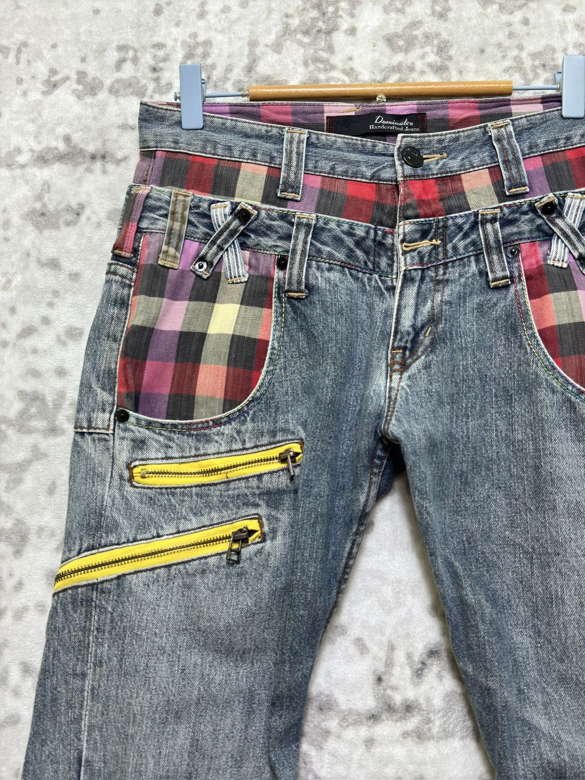 Hysteric Glamour Rare Dominate Handcrafted Plaid Double Waist Grunge Jeans Size US 29 - 4 Thumbnail