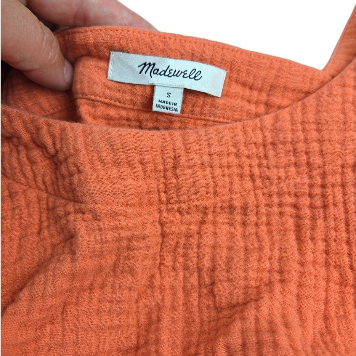 Madewell Madewell | Soft Coral Textured Shirt w/Square Back | Small Size S / US 4 / IT 40 - 4 Thumbnail