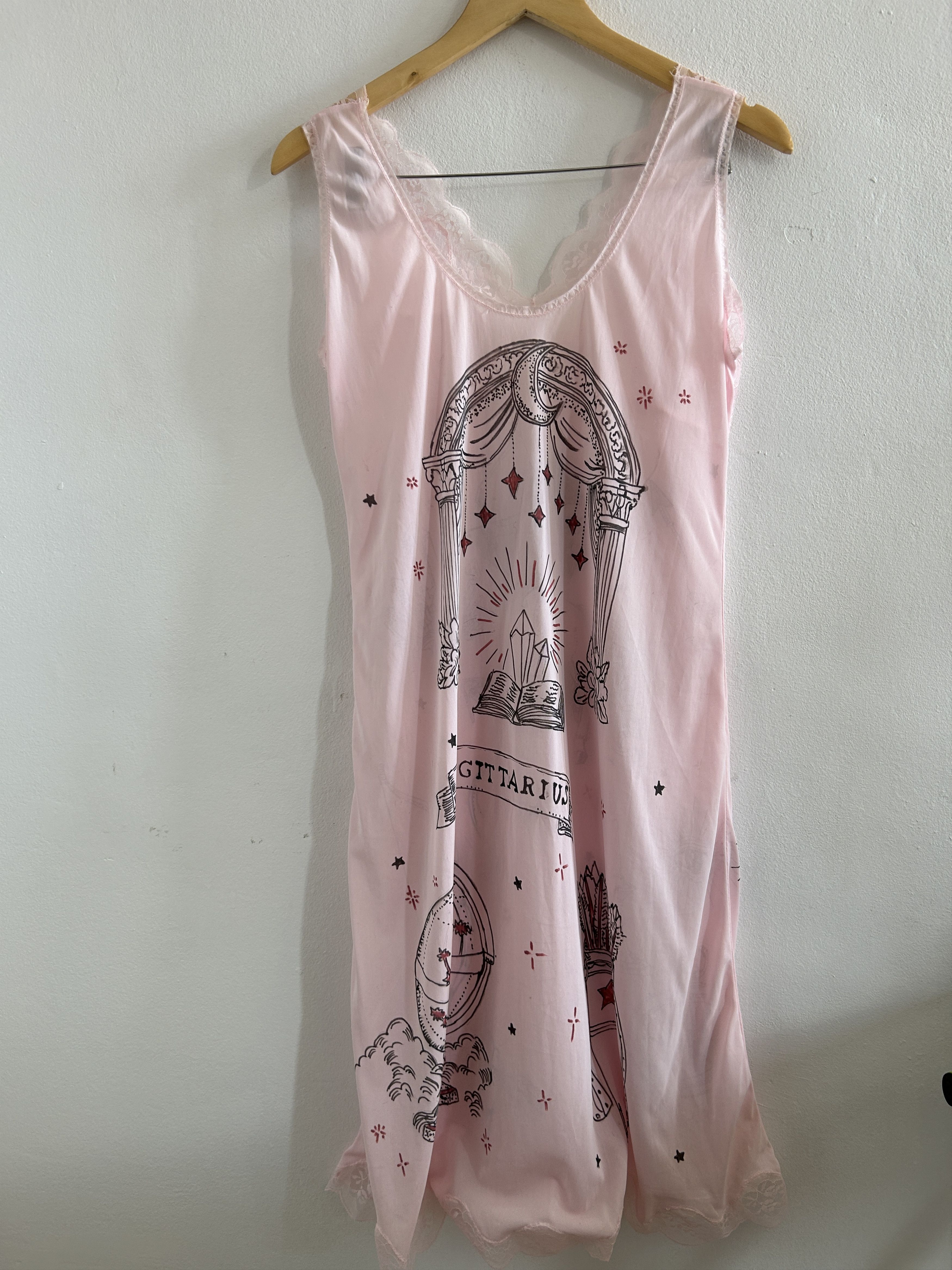 Custommade Handpainted Sagittarius Slip Dress Size L / US 10 / IT 46 - 9 Thumbnail